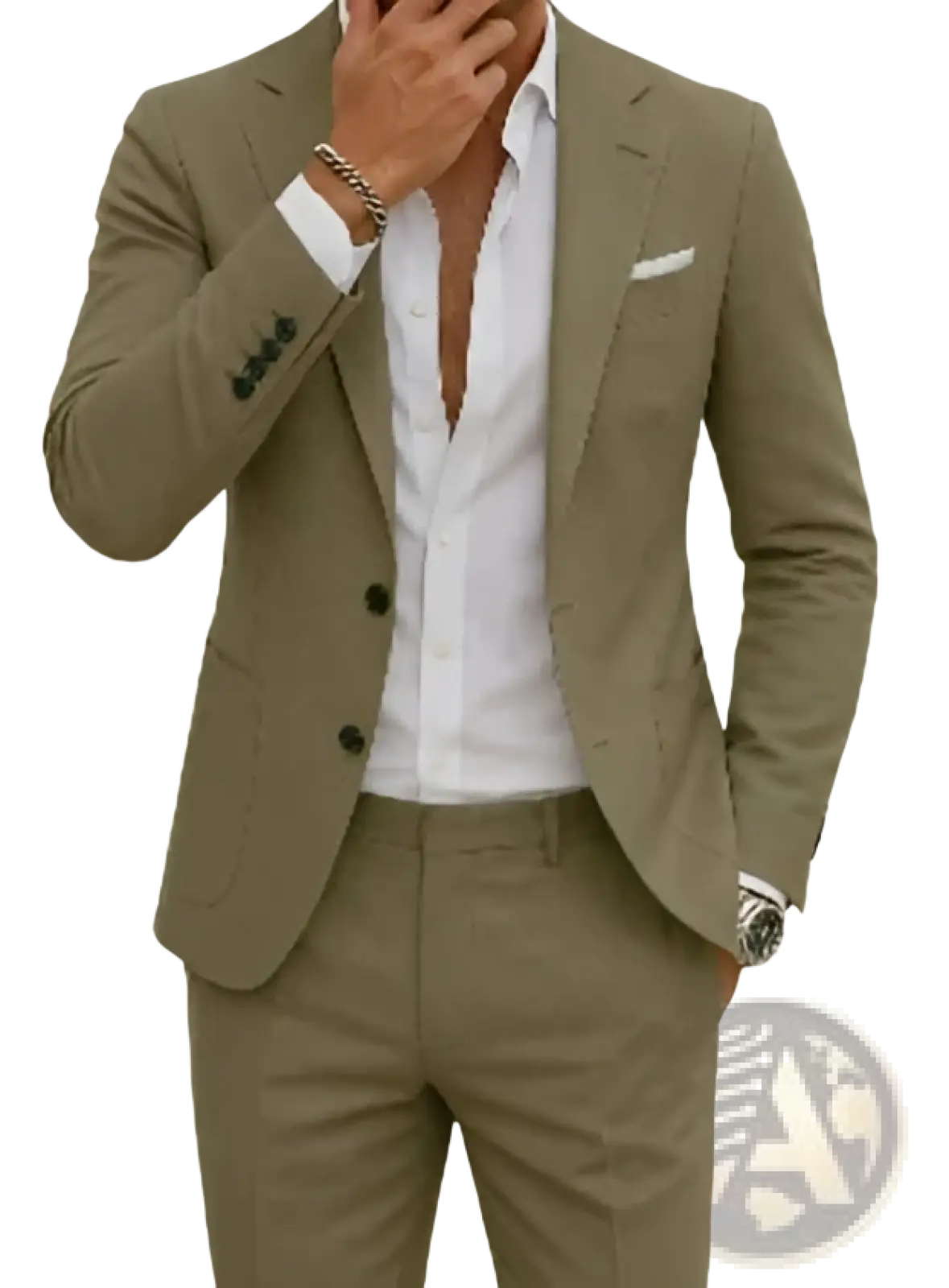 Men Casual Digital Print Suit Two Piece Set
