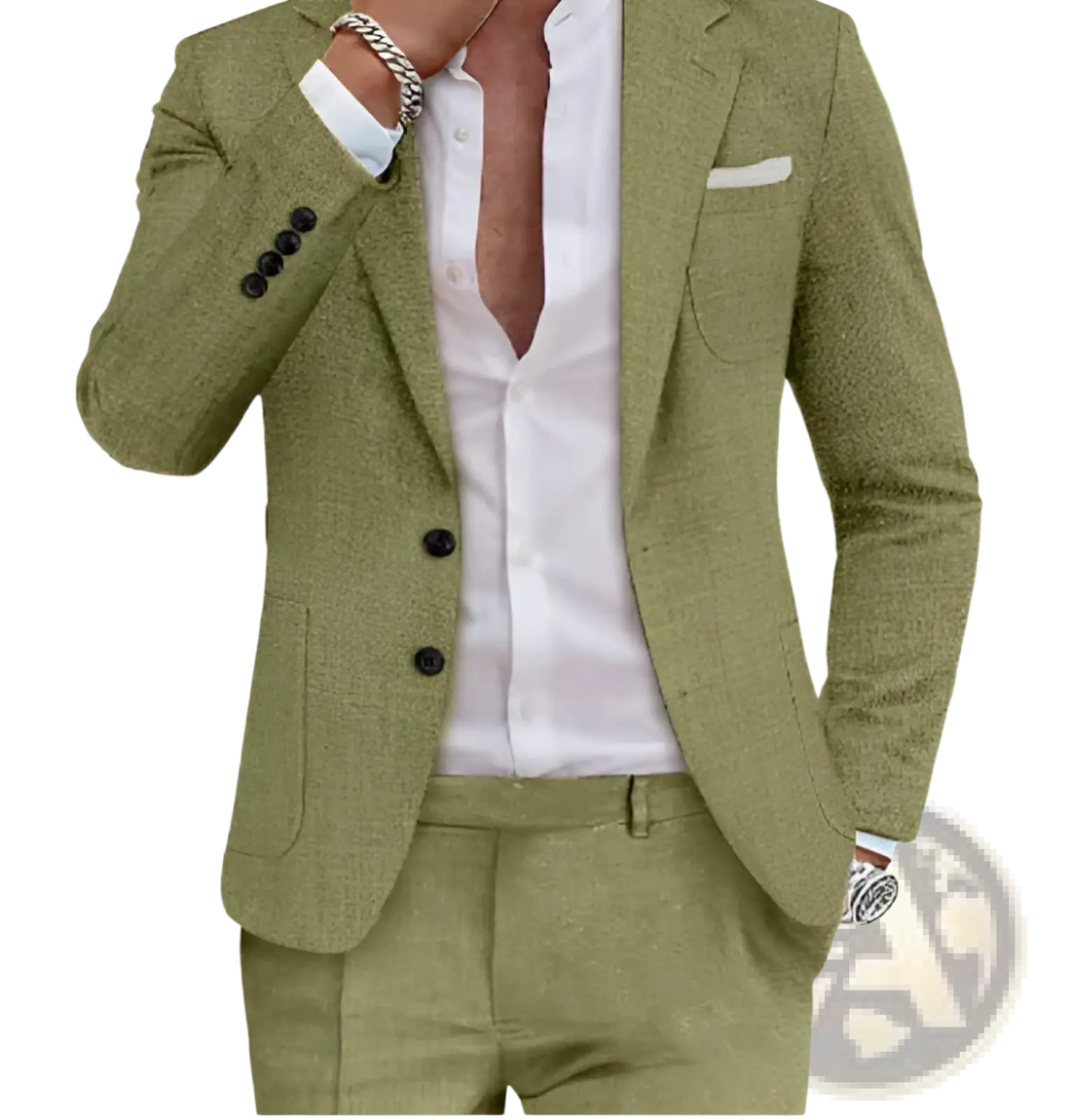 Men Casual Digital Print Suit Two Piece Set