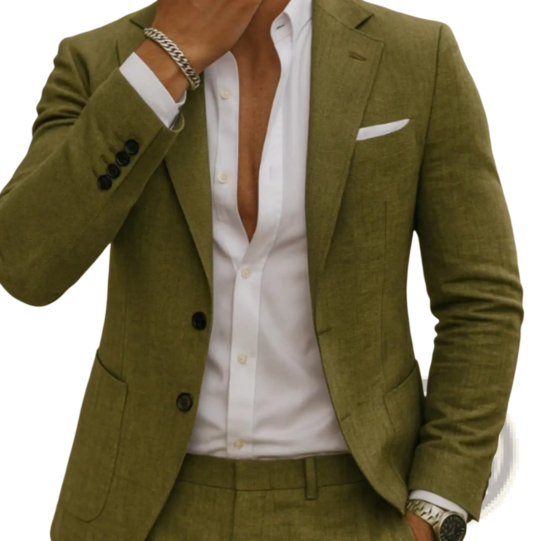 Men Casual Digital Print Suit Two Piece Set