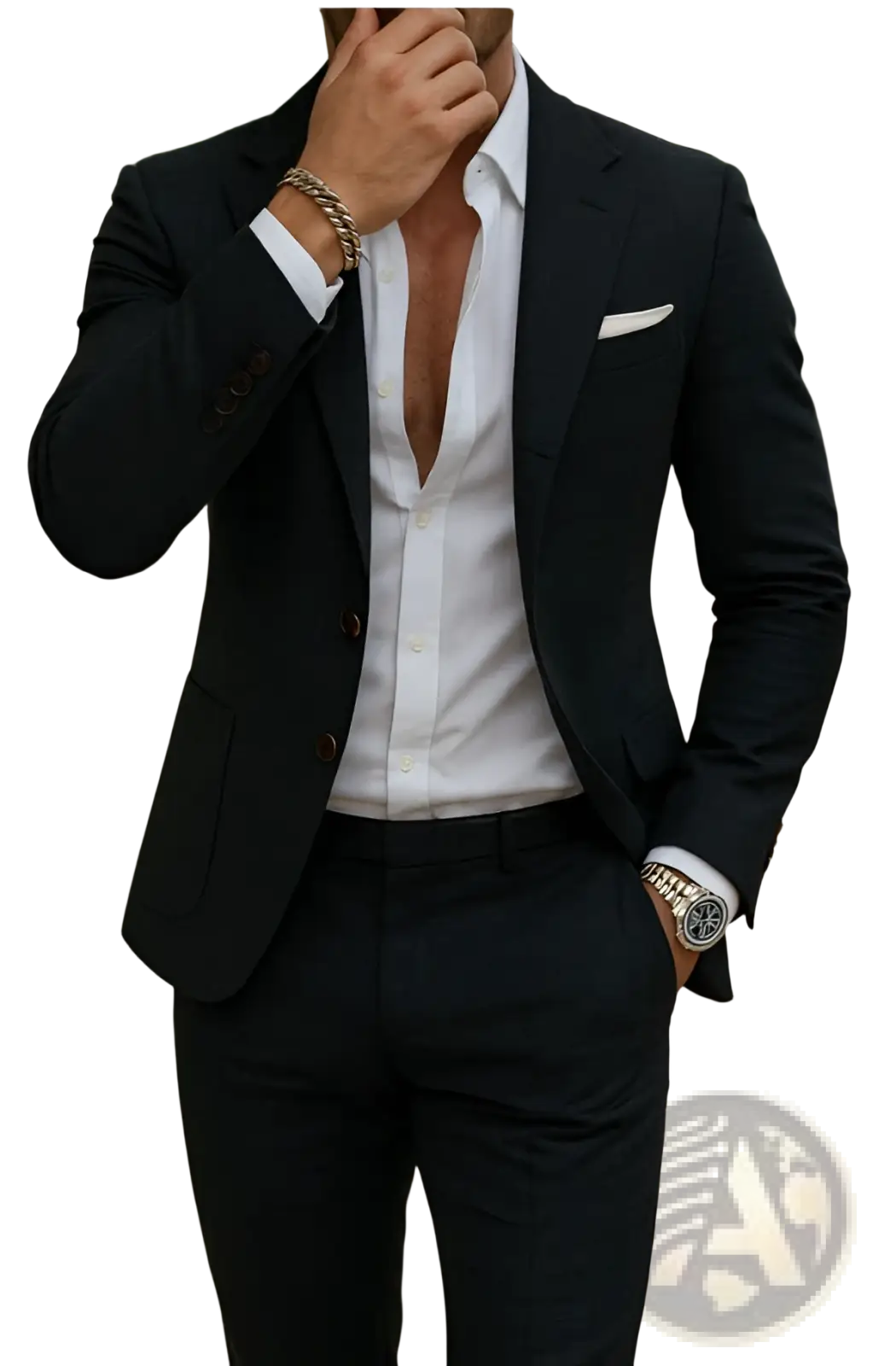 Men Casual Digital Print Suit Two Piece Set