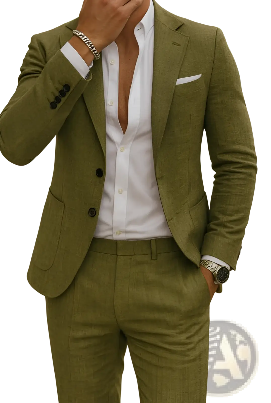 Men Casual Digital Print Suit Two Piece Set