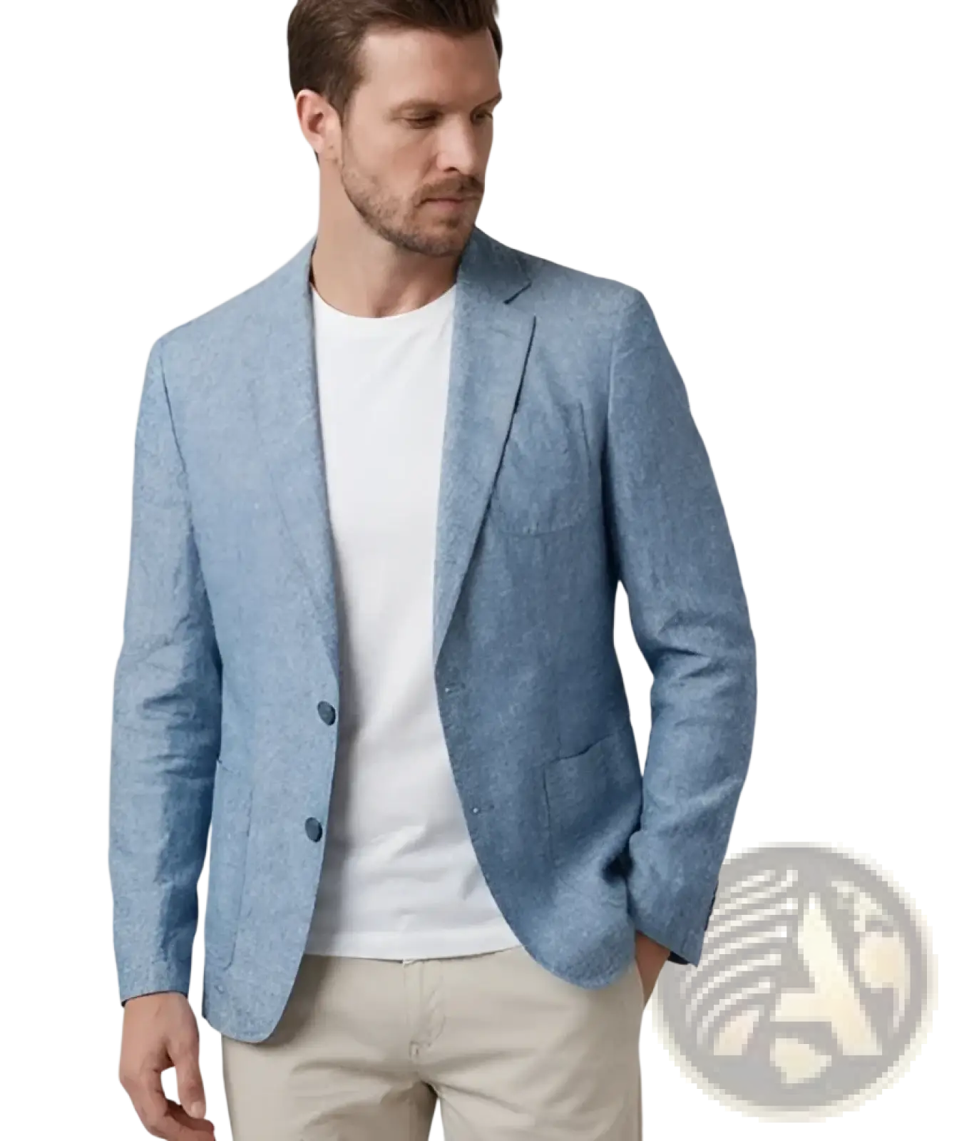 Men Casual Digital Print Suit Two Piece Set