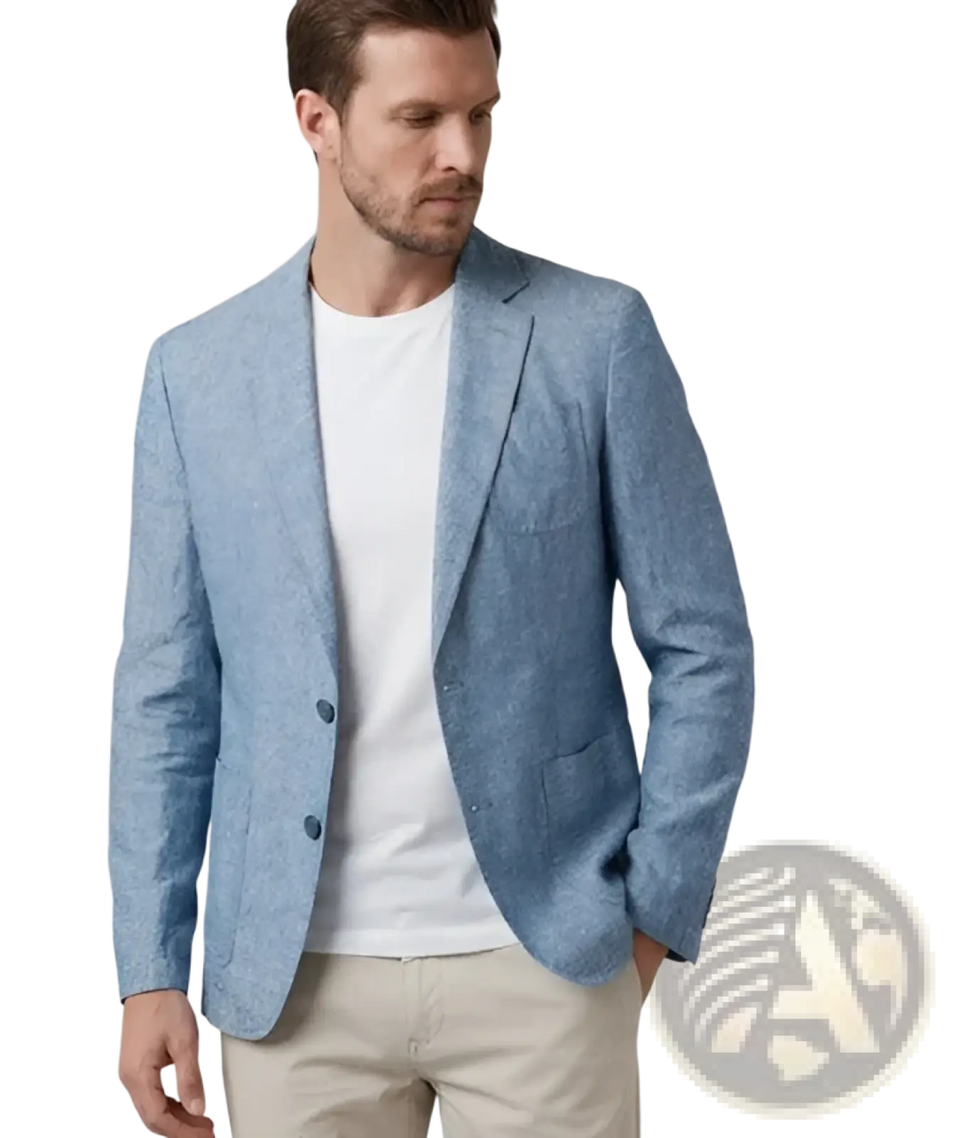 Men Casual Digital Print Suit Two Piece Set
