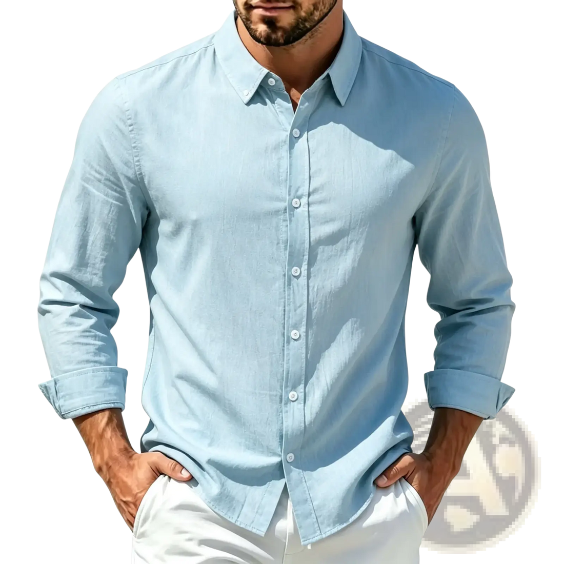 Men Cotton Casual Long Sleeve Shirt