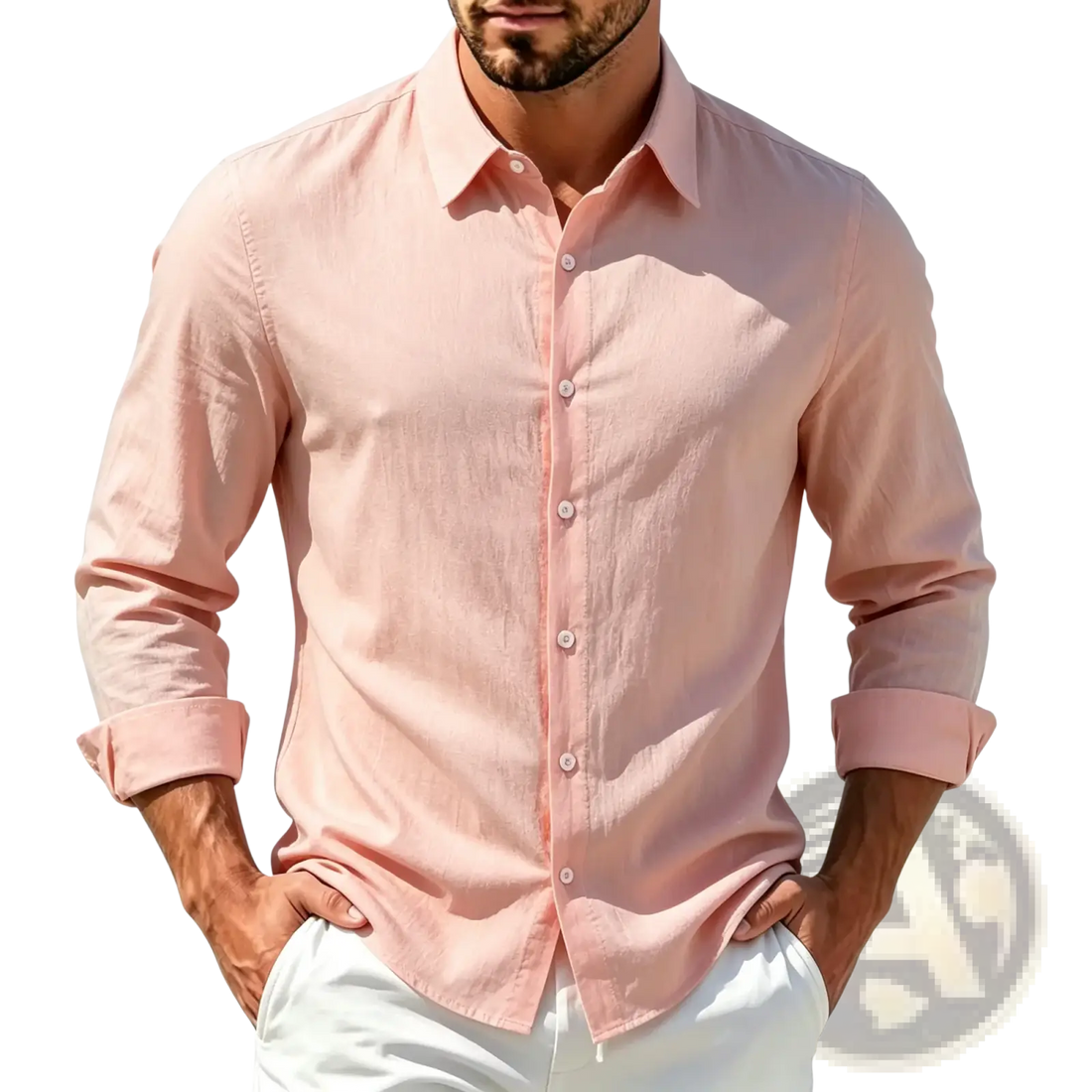 Men Cotton Casual Long Sleeve Shirt