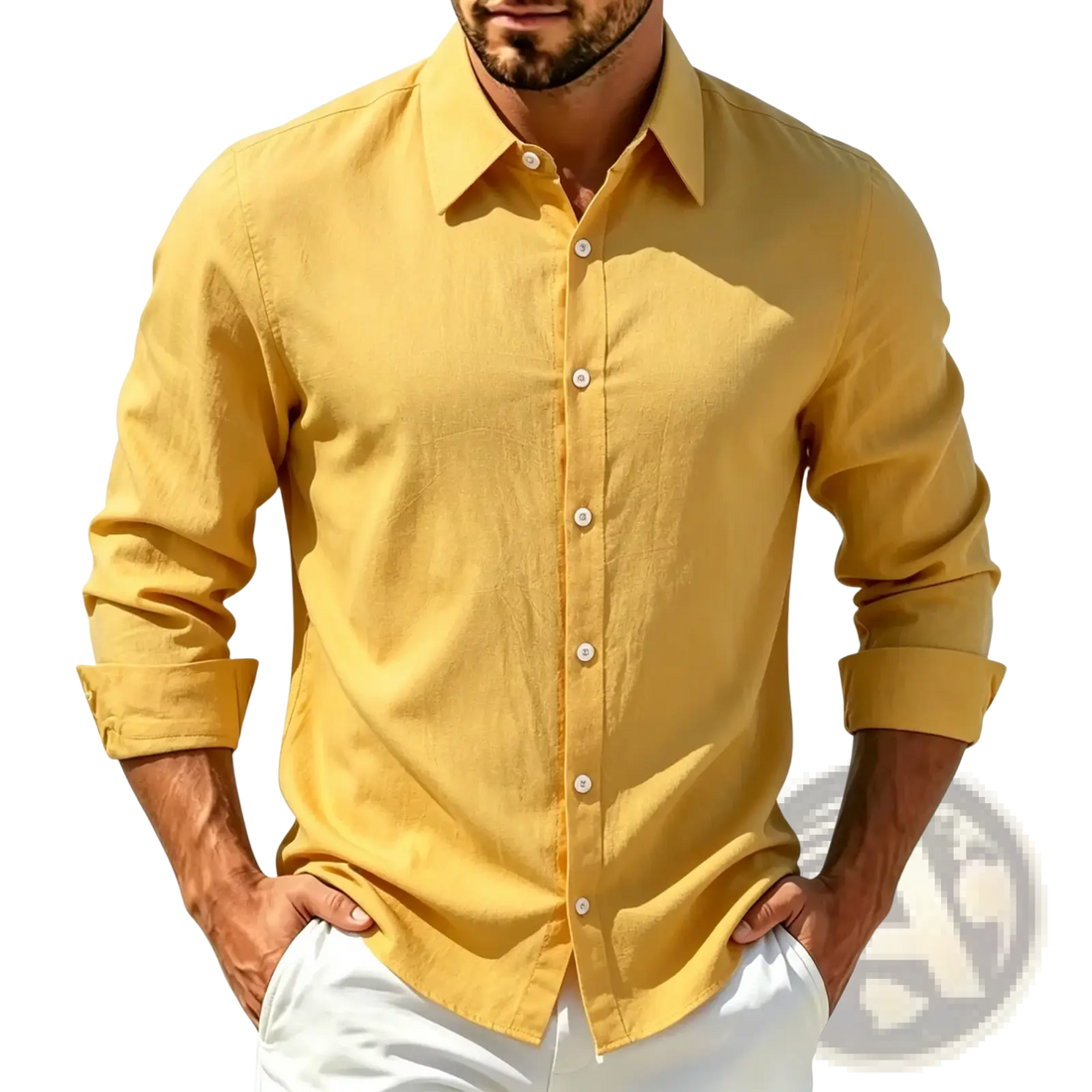 Men Cotton Casual Long Sleeve Shirt