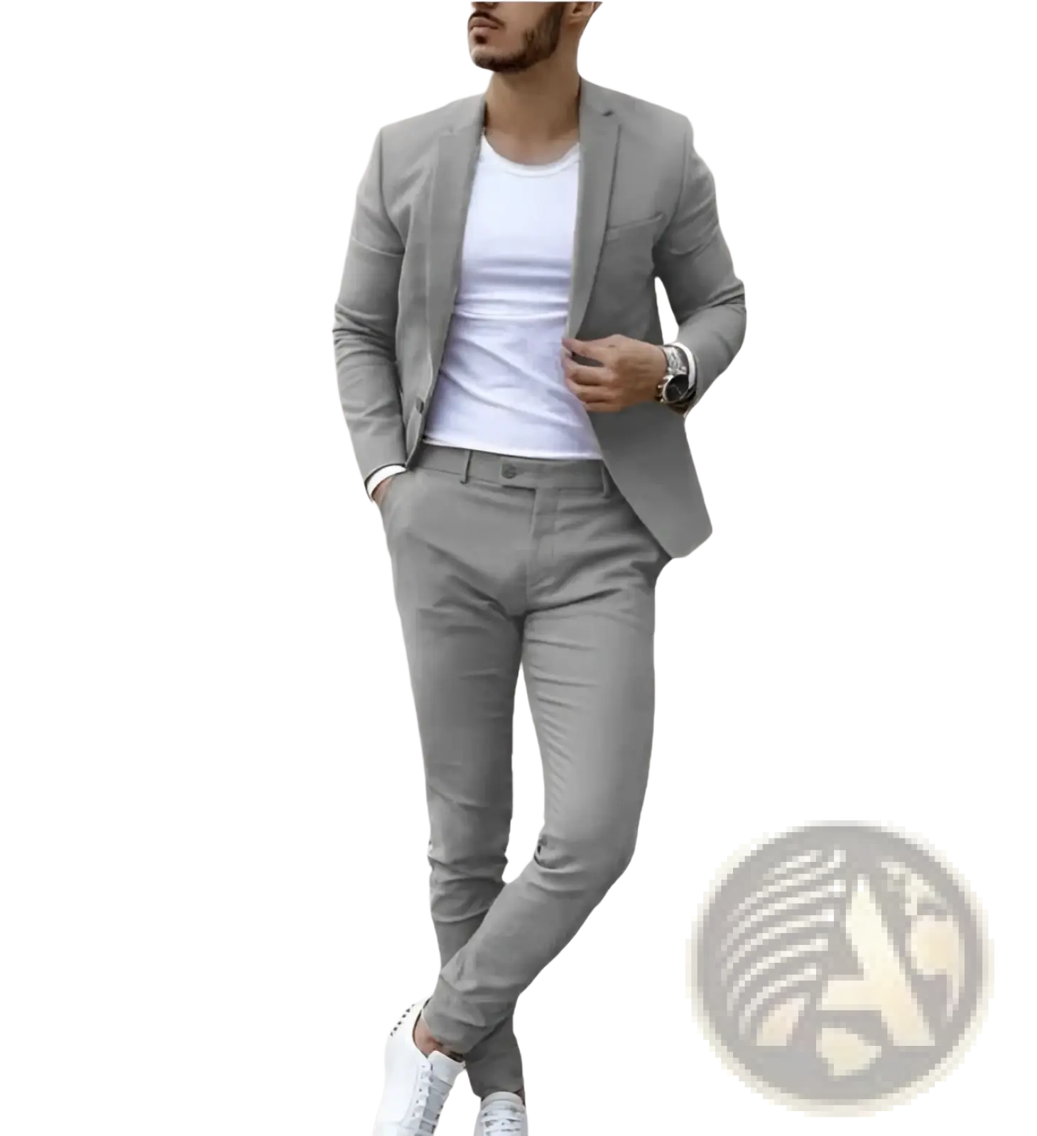 Men Digital Print Casual Suit Set