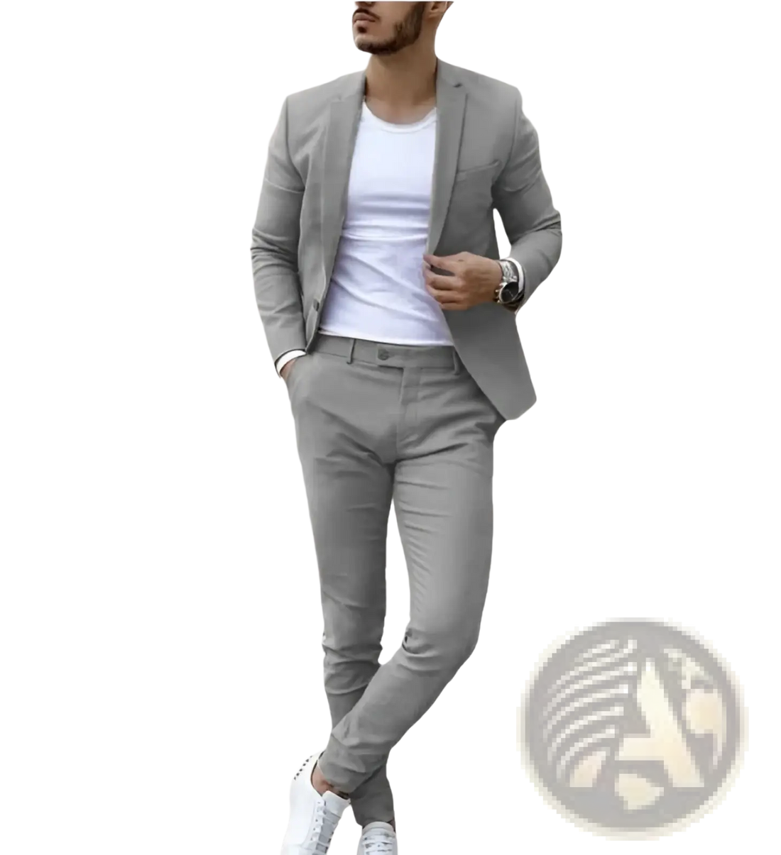Men Digital Print Casual Suit Set