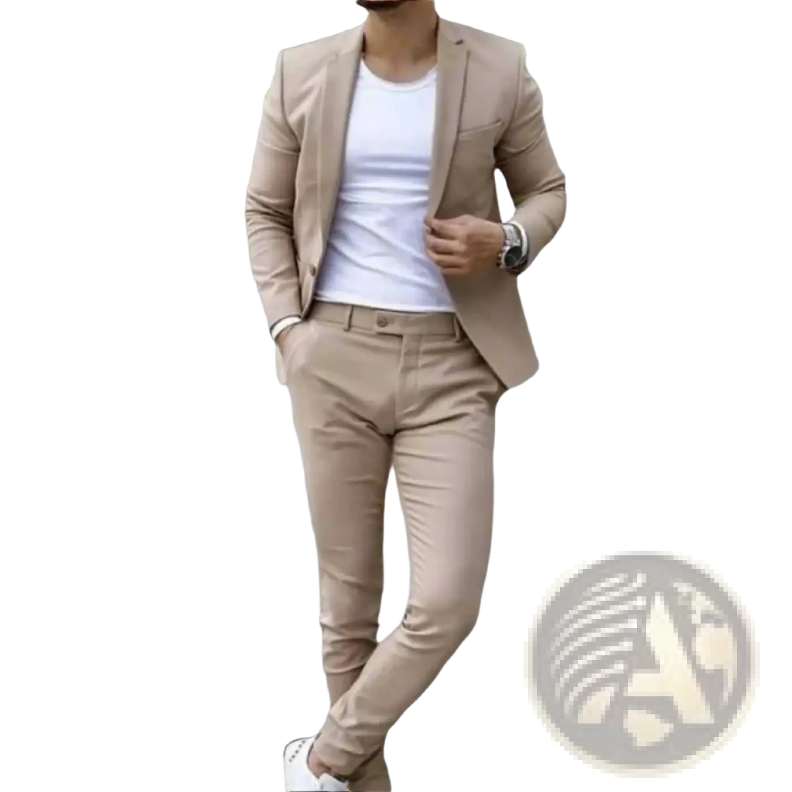 Men Digital Print Casual Suit Set
