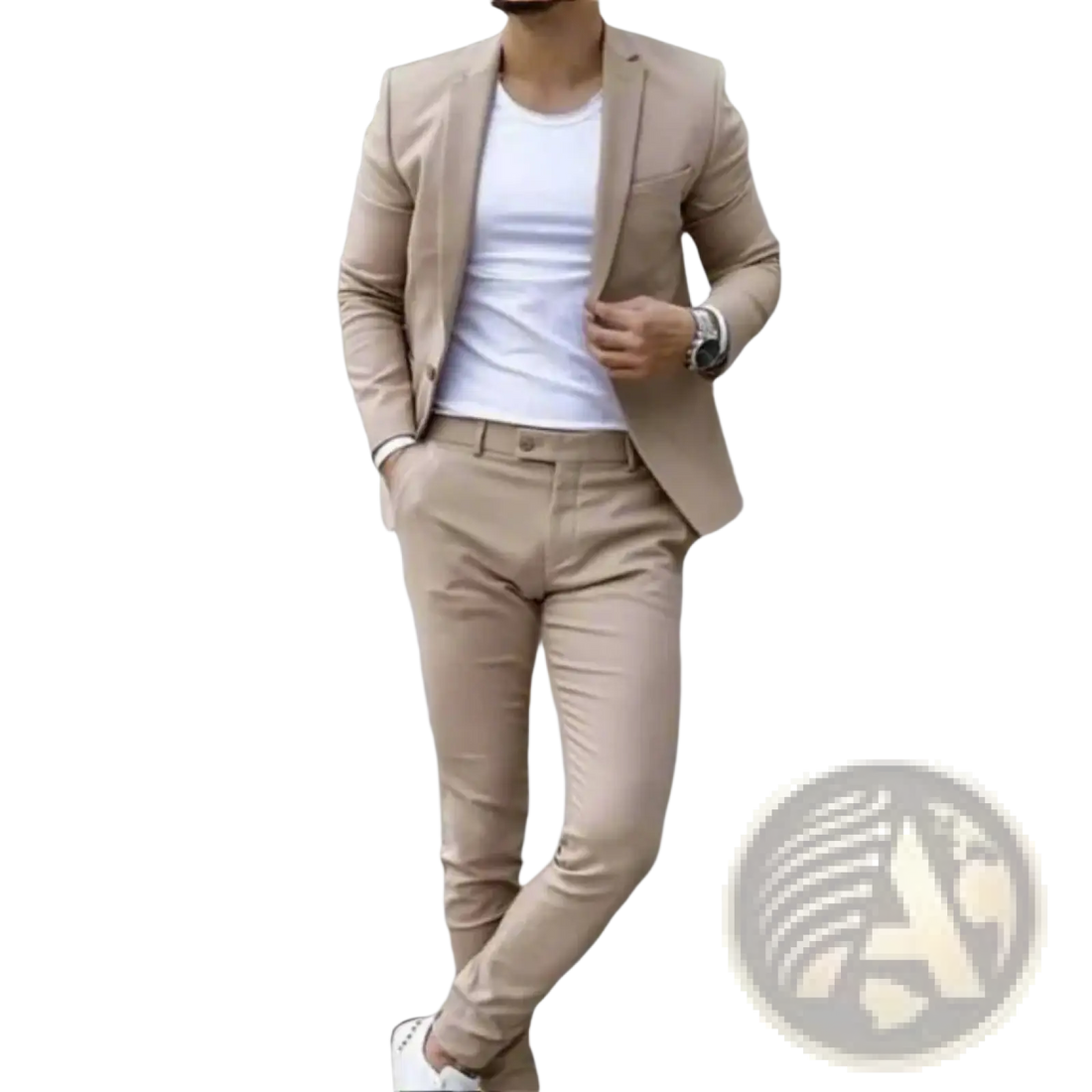 Men Digital Print Casual Suit Set