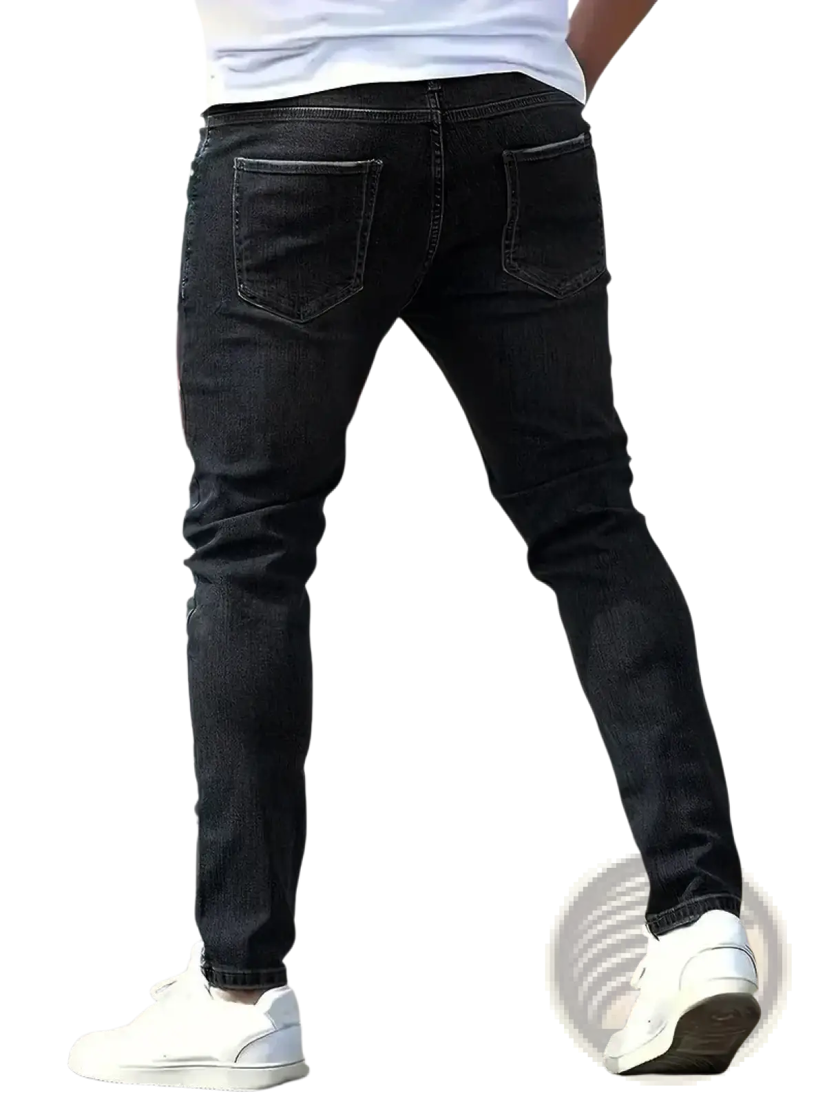 Men Distressed Skinny Jeans Vintage Slim Fit Denim Pants