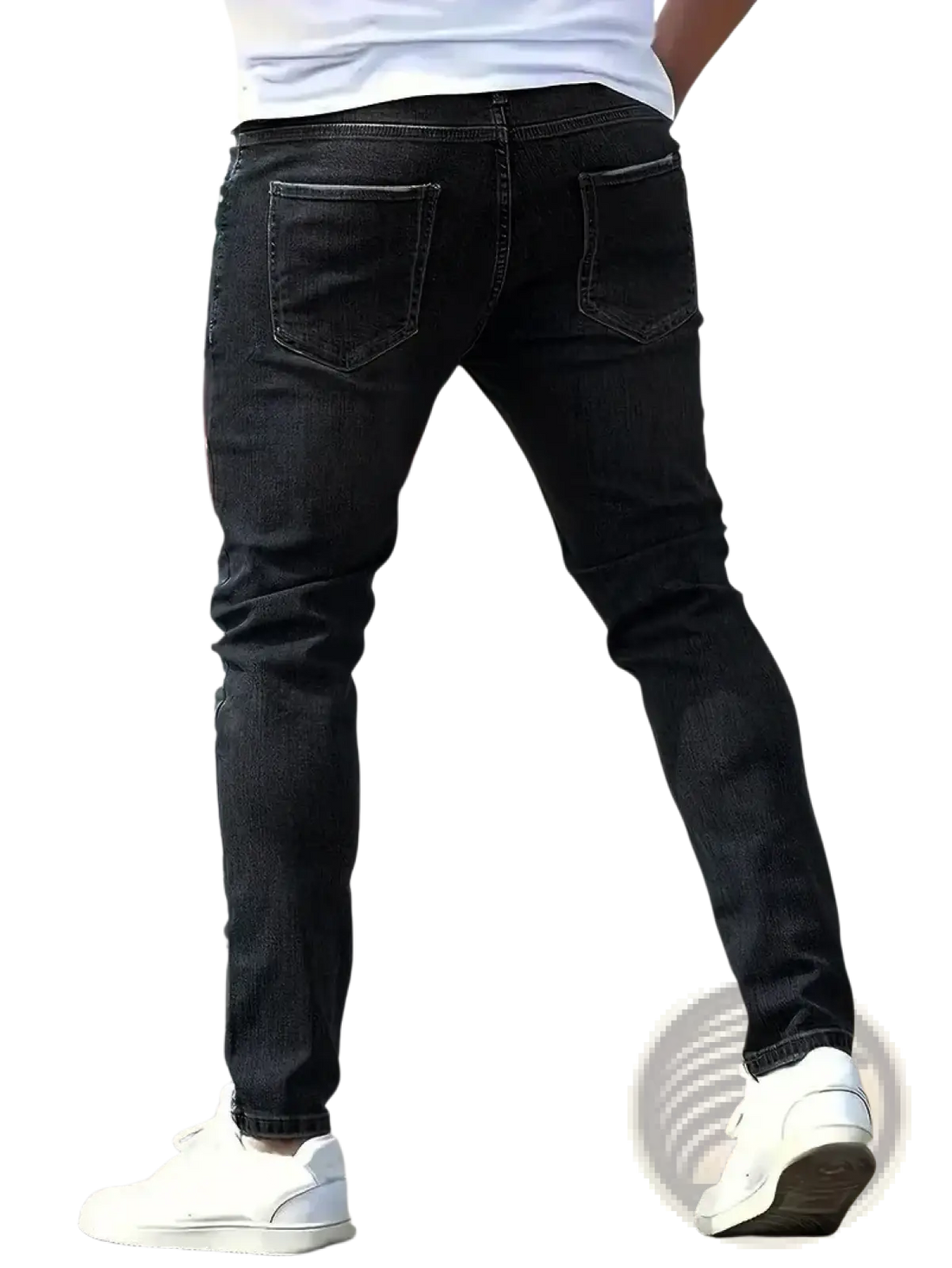 Men Distressed Skinny Jeans Vintage Slim Fit Denim Pants