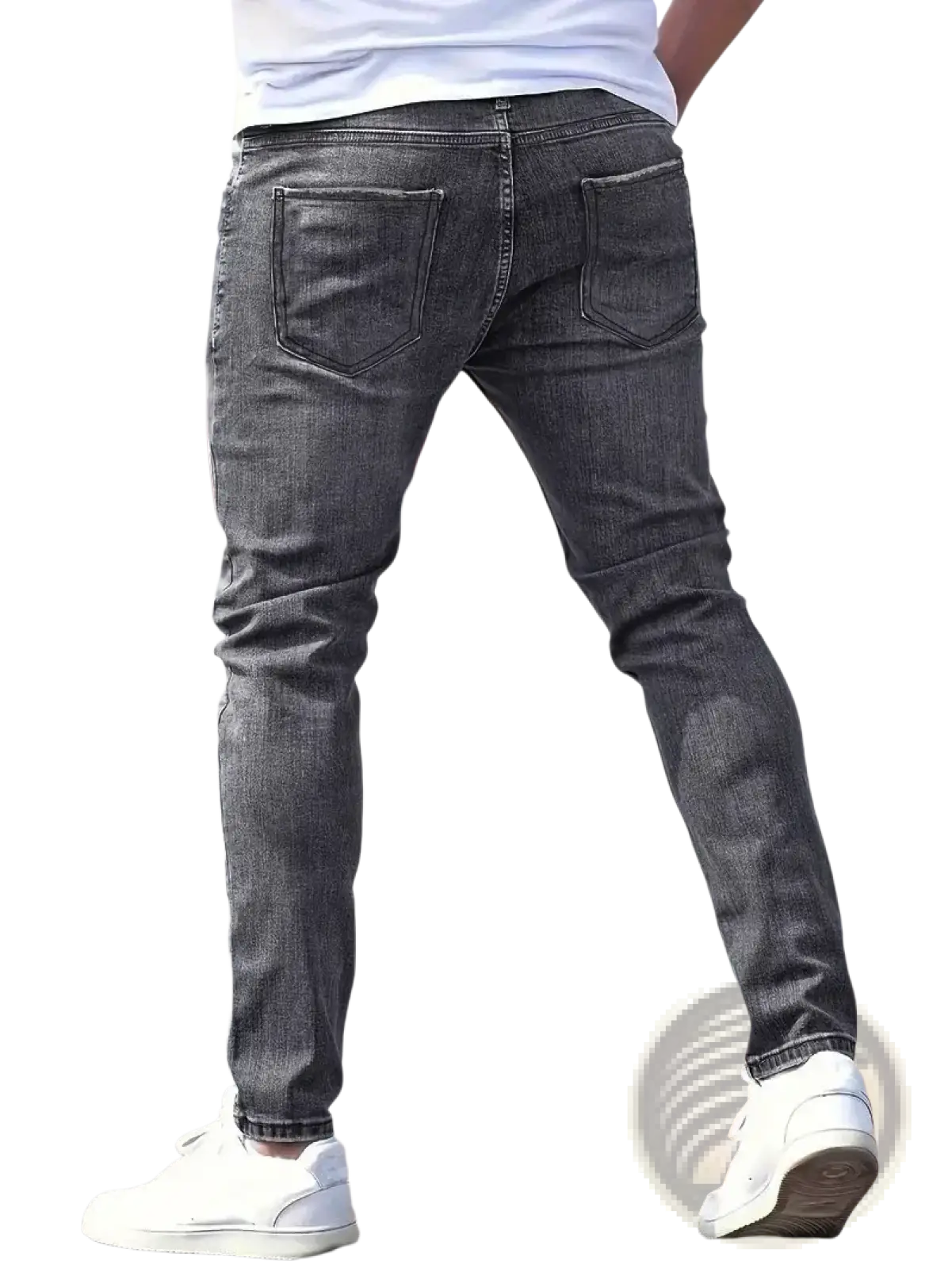 Men Distressed Skinny Jeans Vintage Slim Fit Denim Pants