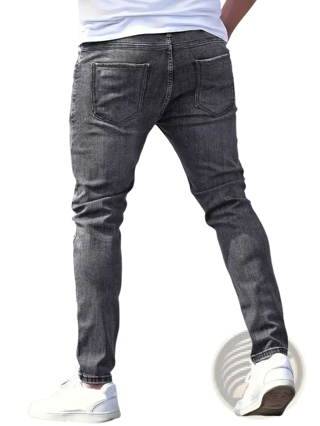 Men Distressed Skinny Jeans Vintage Slim Fit Denim Pants