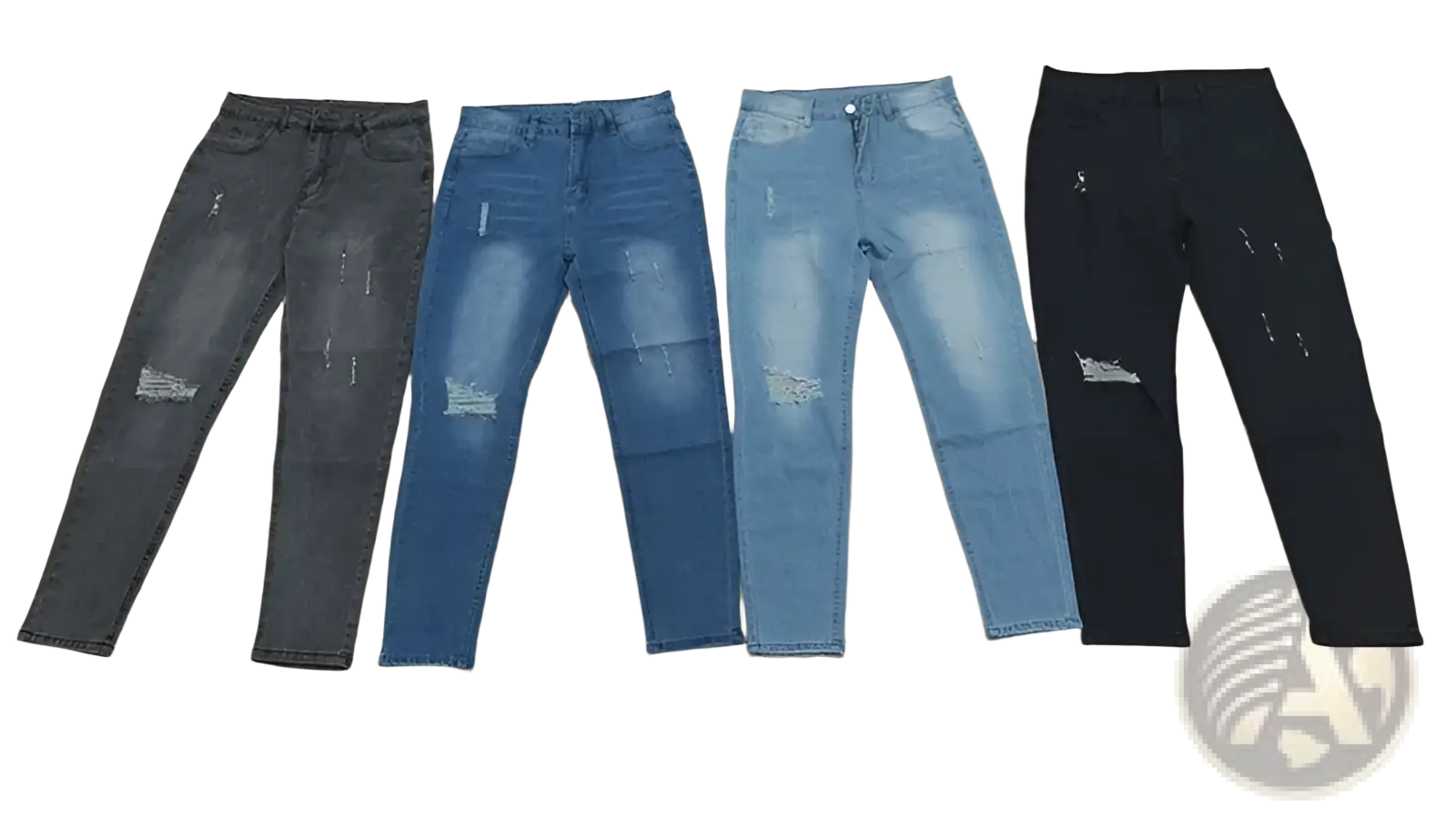 Men Distressed Skinny Jeans Vintage Slim Fit Denim Pants