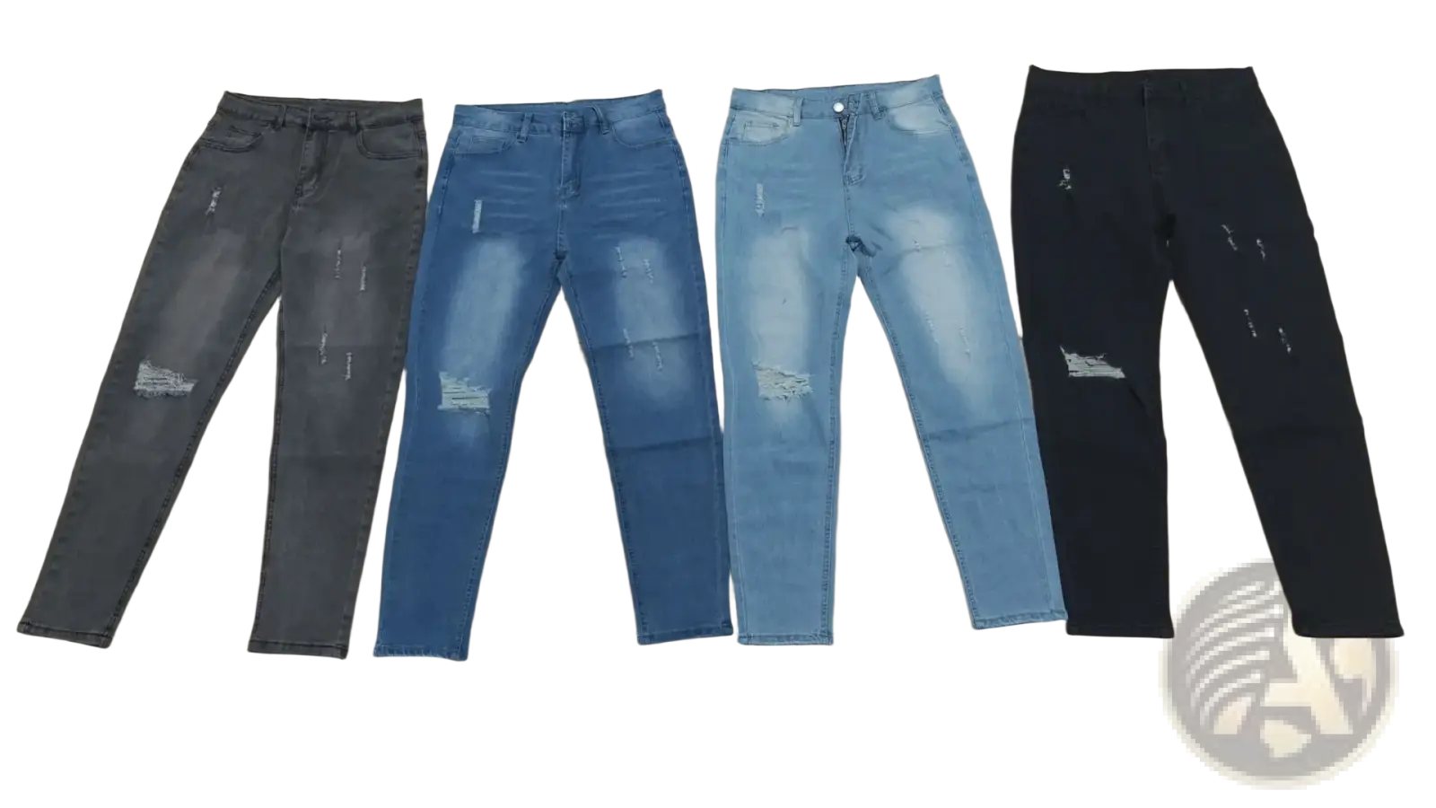 Men Distressed Skinny Jeans Vintage Slim Fit Denim Pants