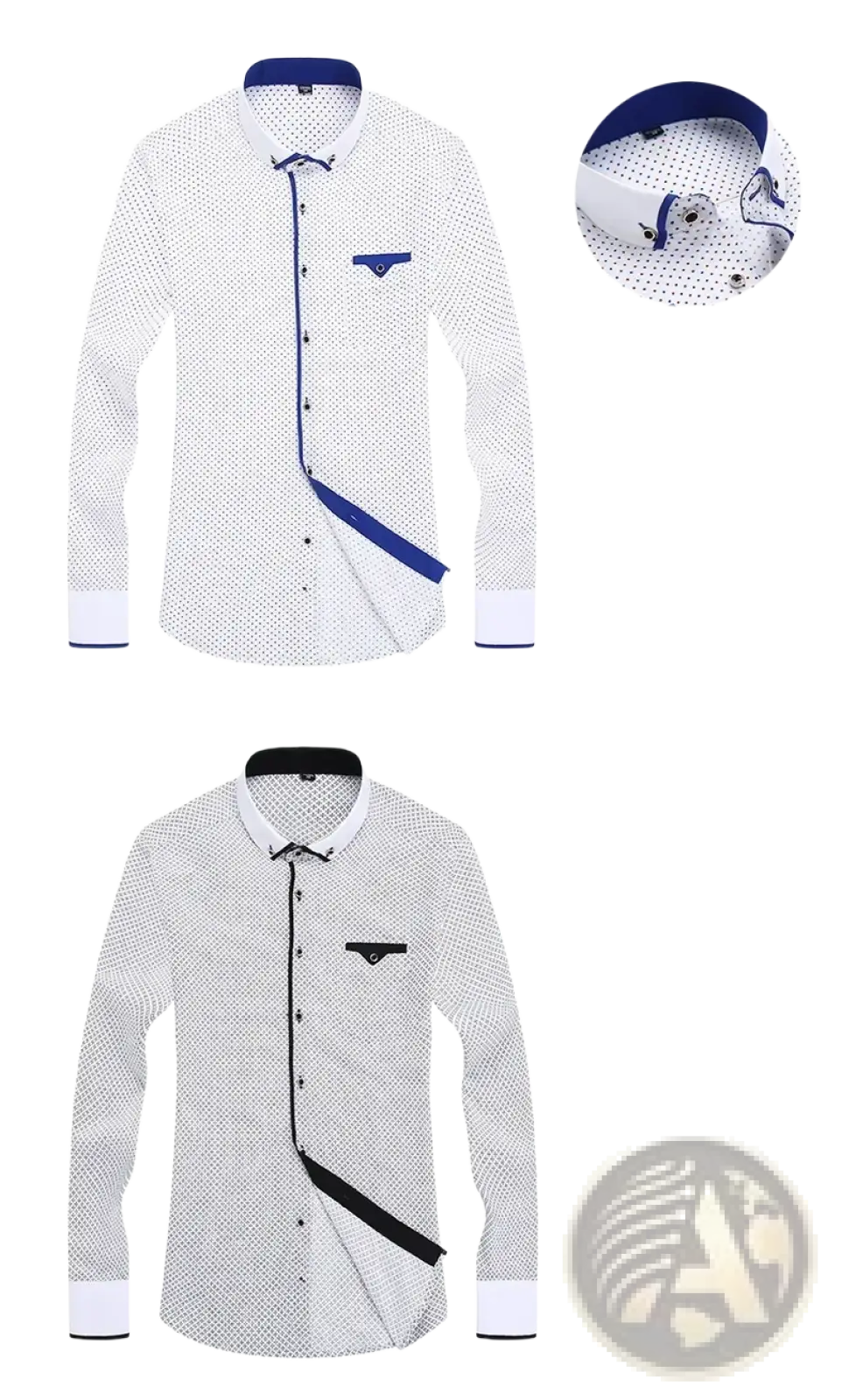 Men Floral Dress Shirt Slim Fit Long Sleeve Casual