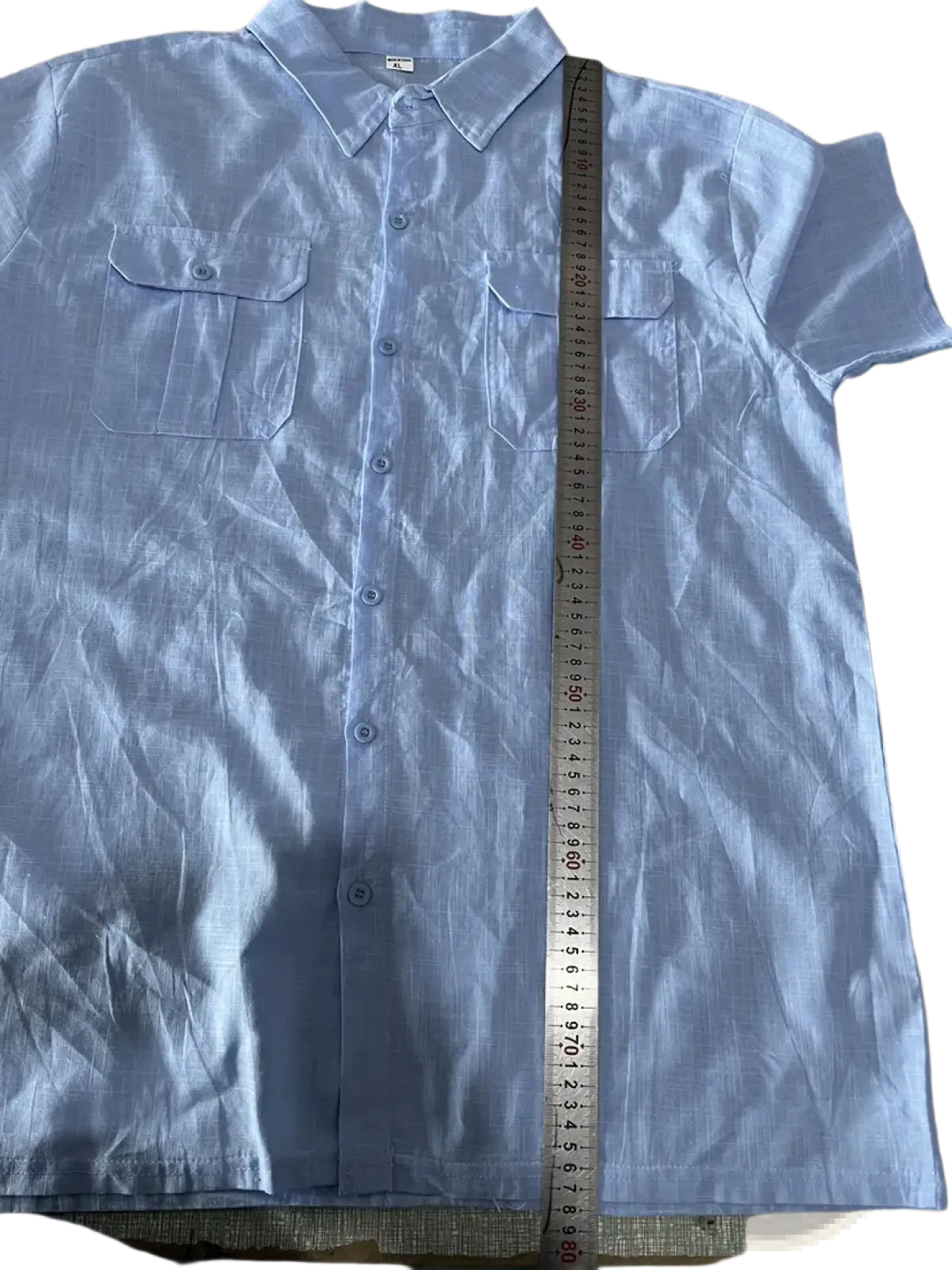 Men Linen Short Sleeve Shirt Double Pocket Casual Summer
