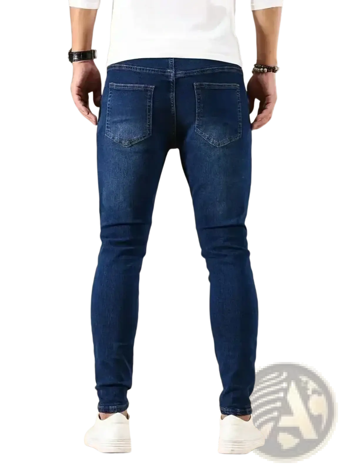 Men Slim Fit Dark Blue Denim Jeans