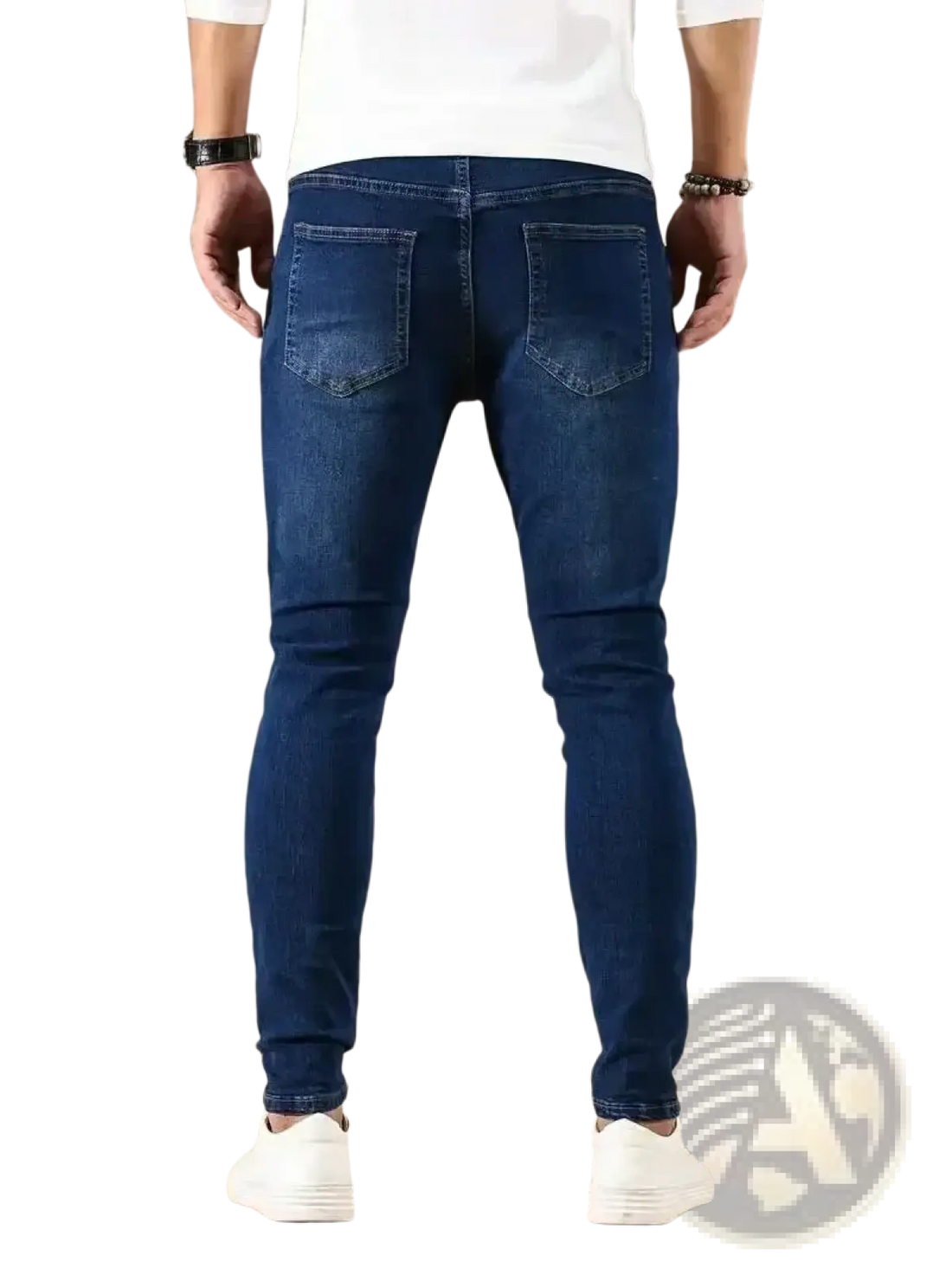 Men Slim Fit Dark Blue Denim Jeans