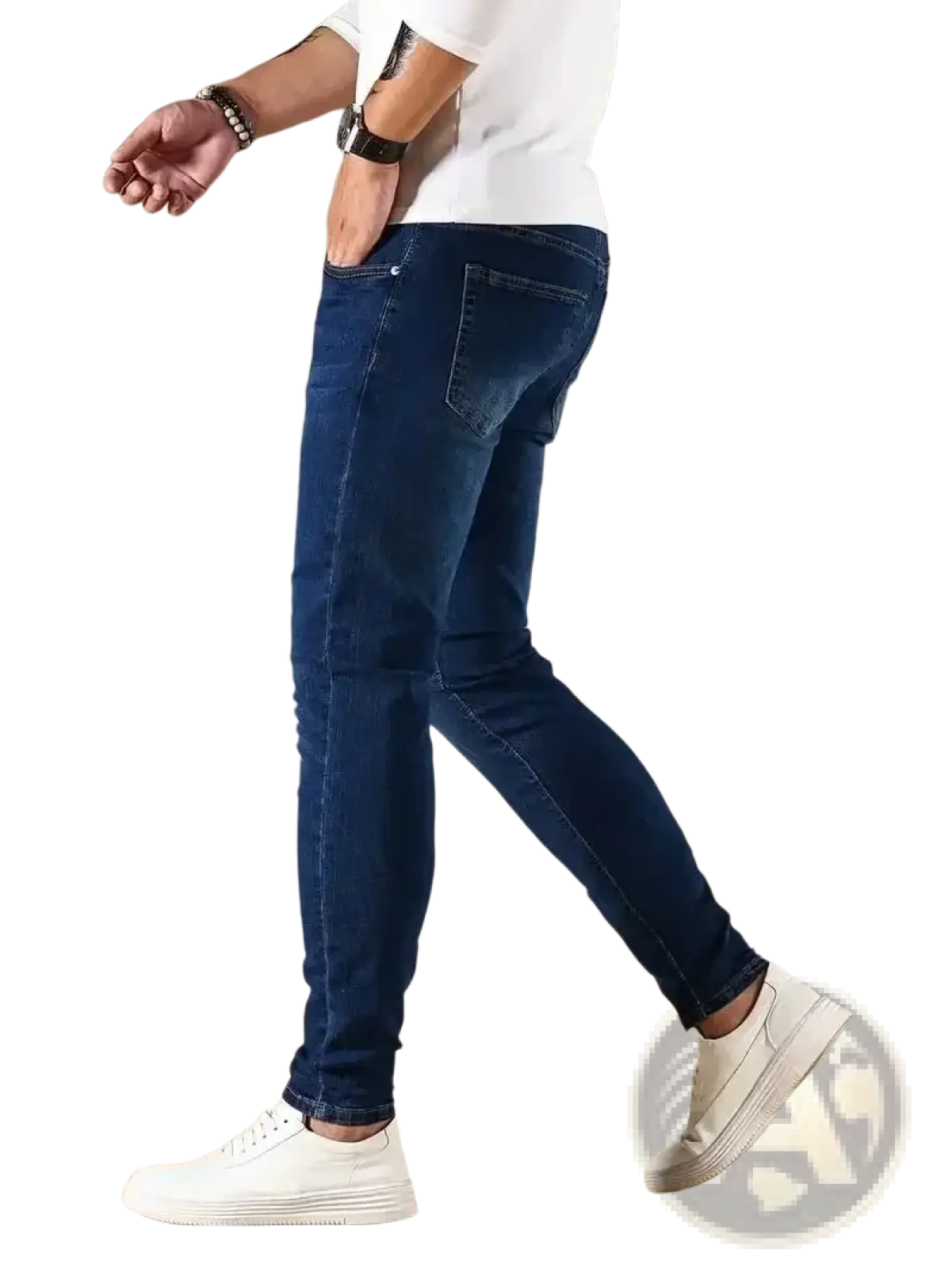 Men Slim Fit Dark Blue Denim Jeans
