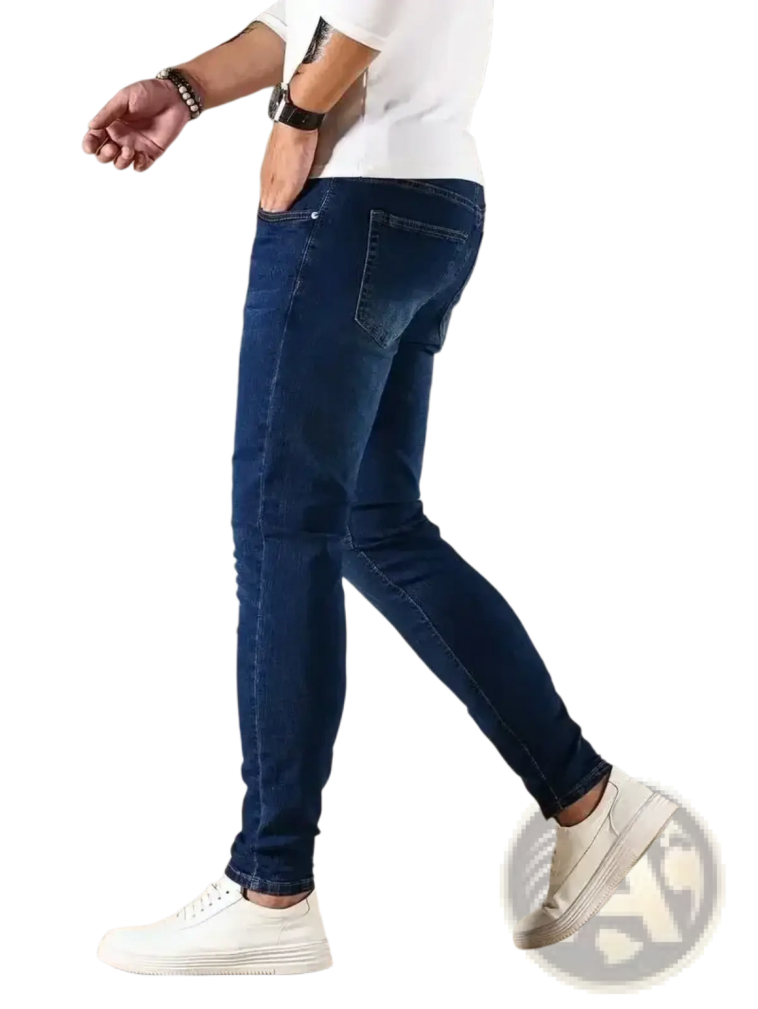 Men Slim Fit Dark Blue Denim Jeans