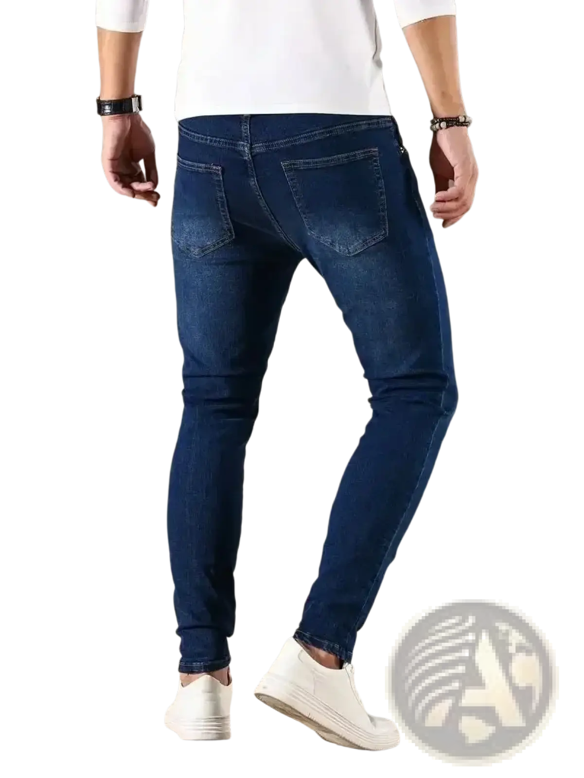Men Slim Fit Dark Blue Denim Jeans