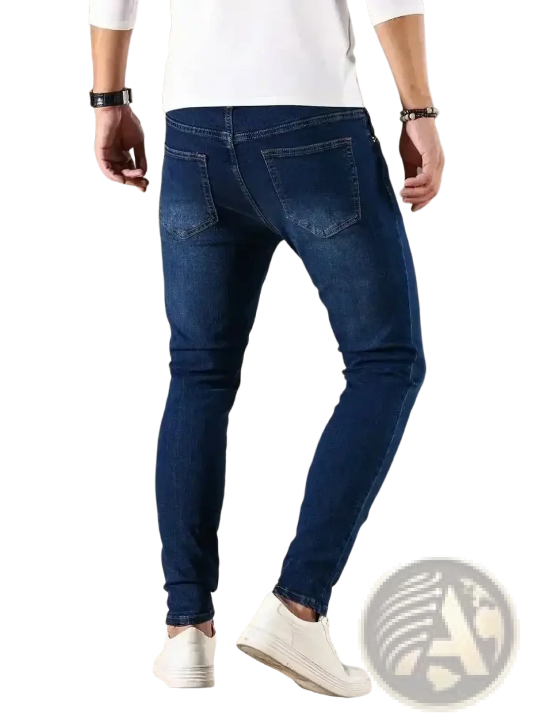Men Slim Fit Dark Blue Denim Jeans