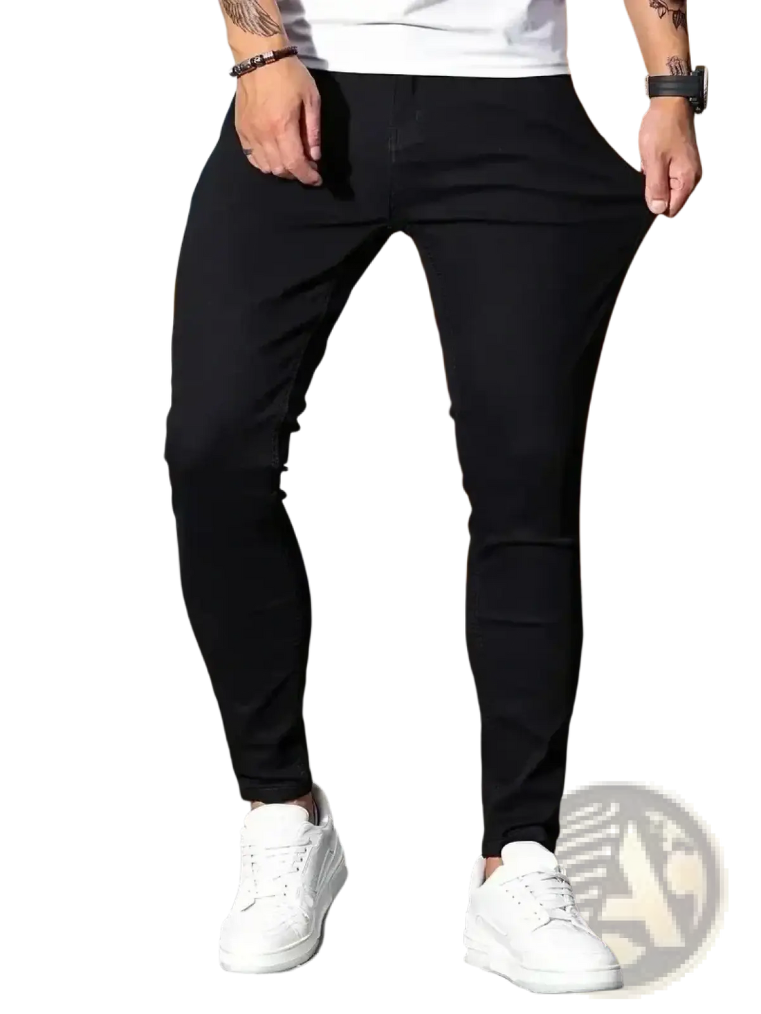Men Slim Fit Dark Blue Denim Jeans