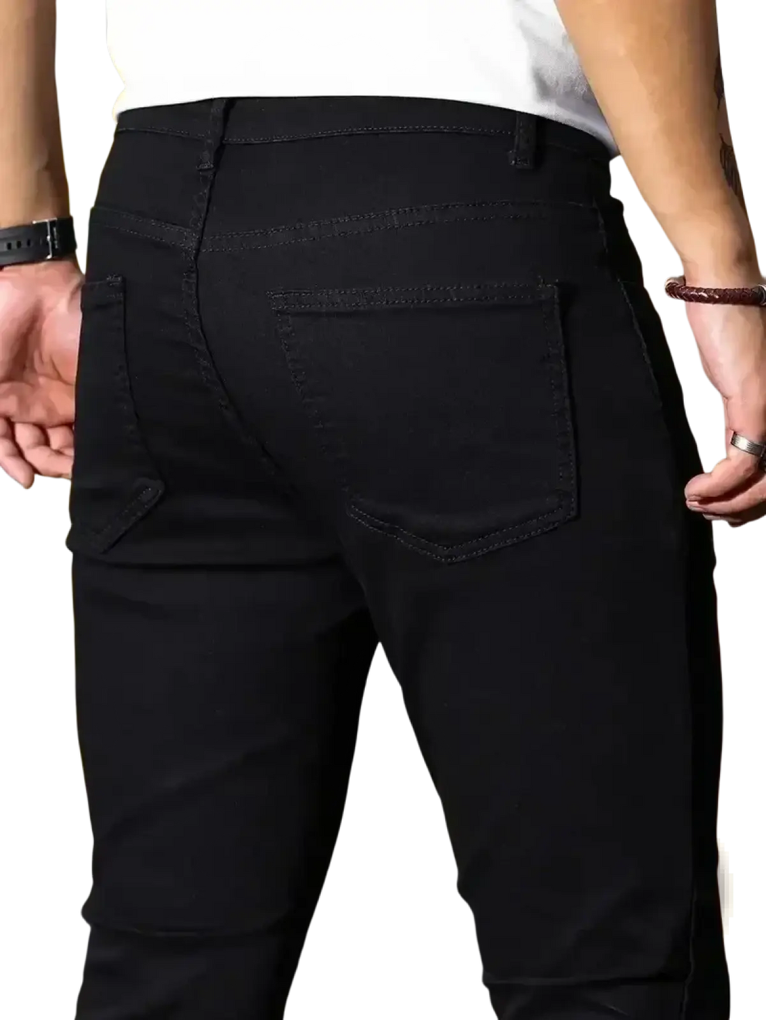 Men Slim Fit Dark Blue Denim Jeans