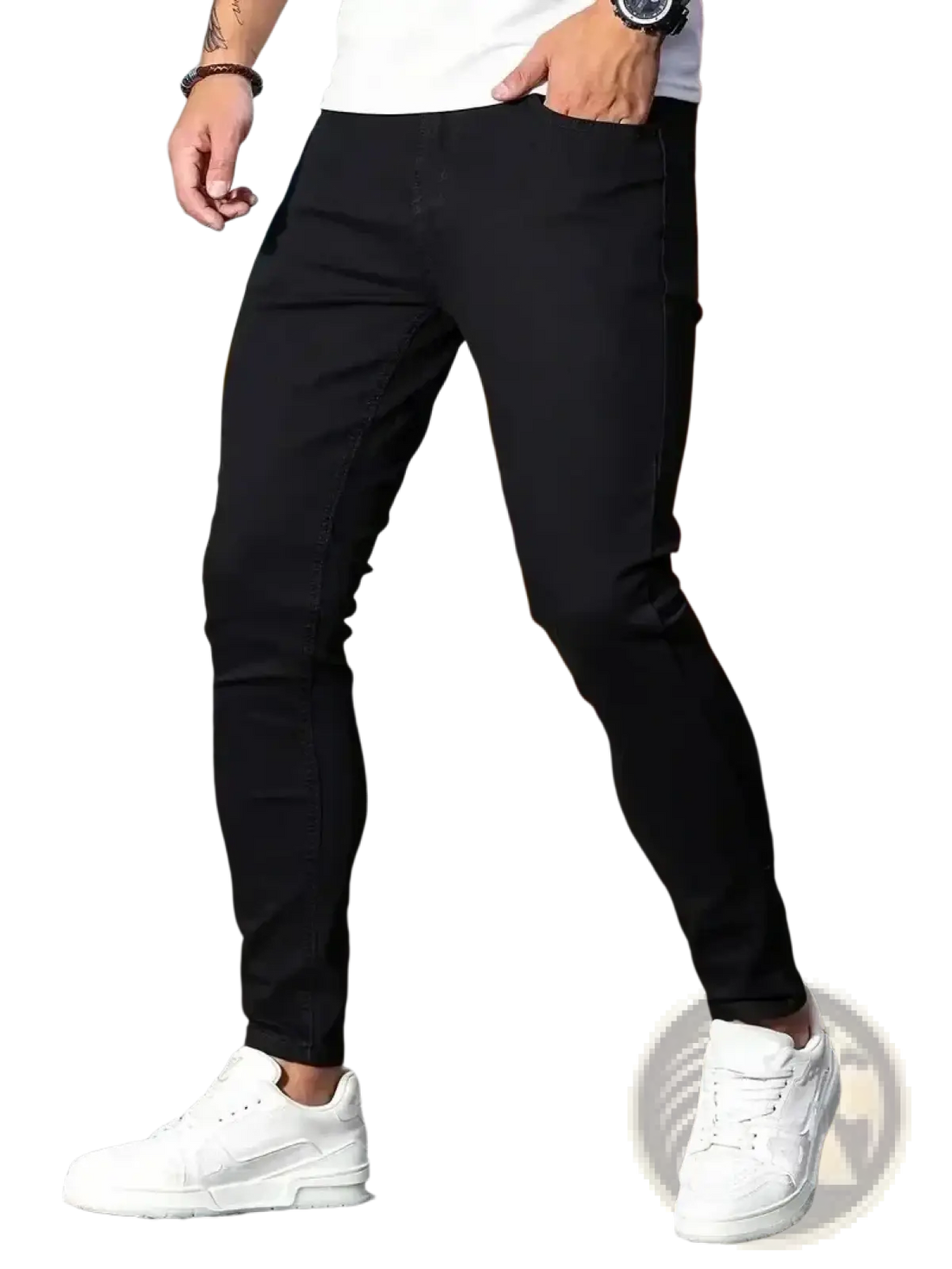 Men Slim Fit Dark Blue Denim Jeans