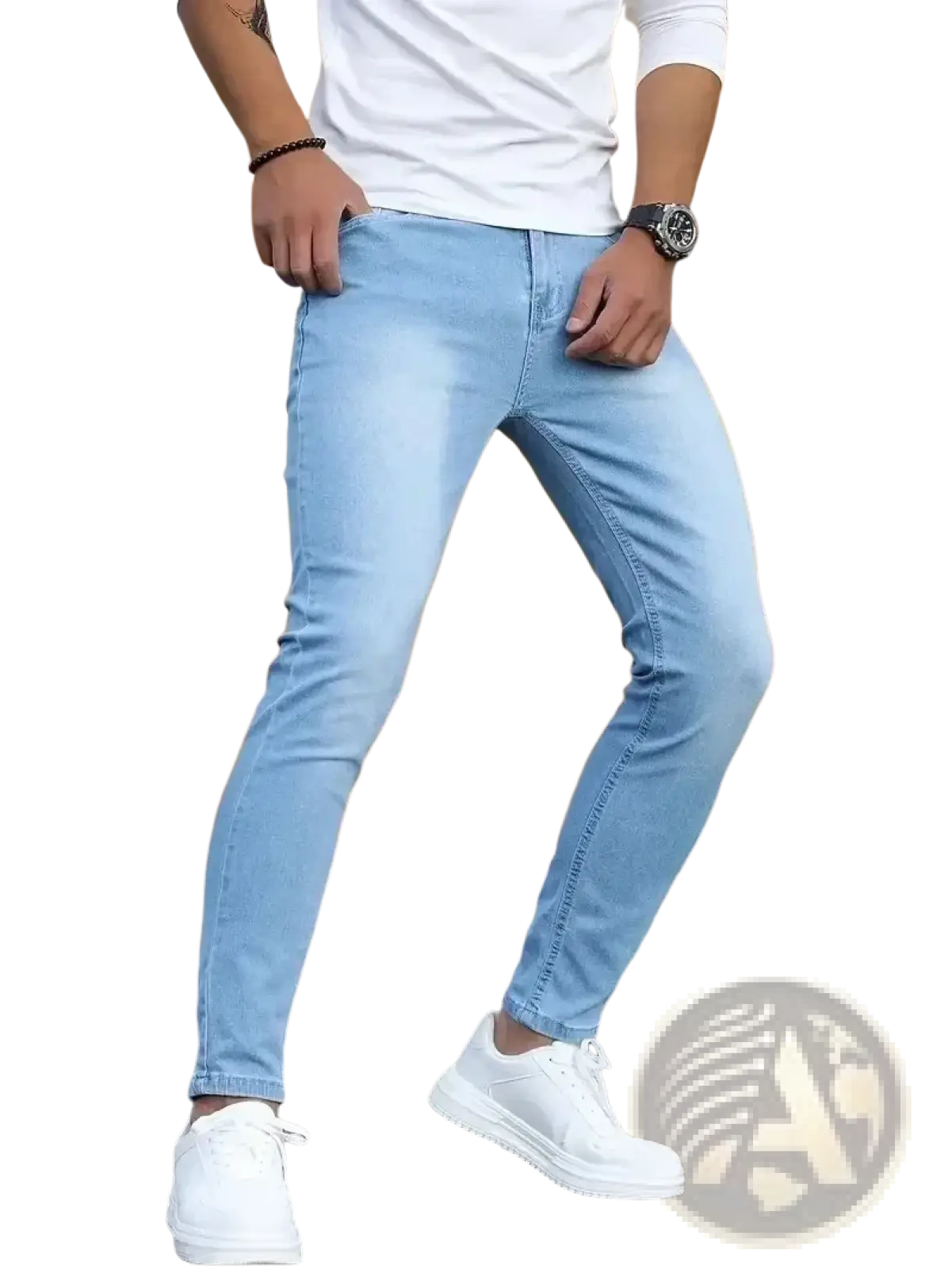 Men Slim Fit Dark Blue Denim Jeans