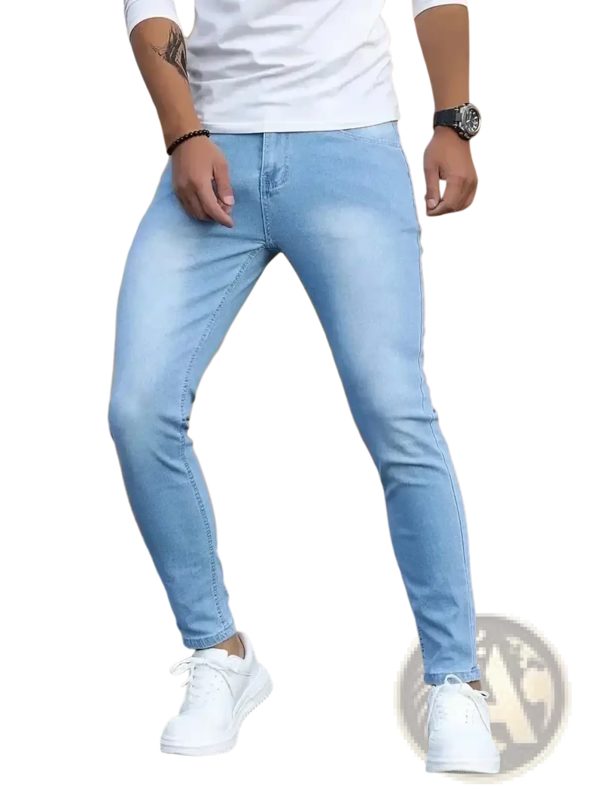 Men Slim Fit Dark Blue Denim Jeans