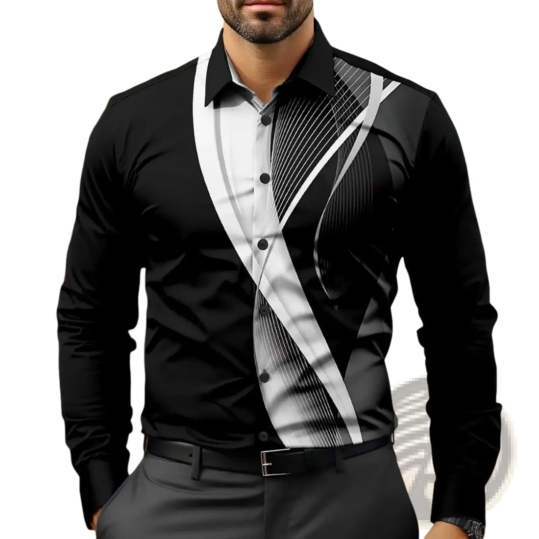 Men Striped Long Sleeve Casual Shirt
