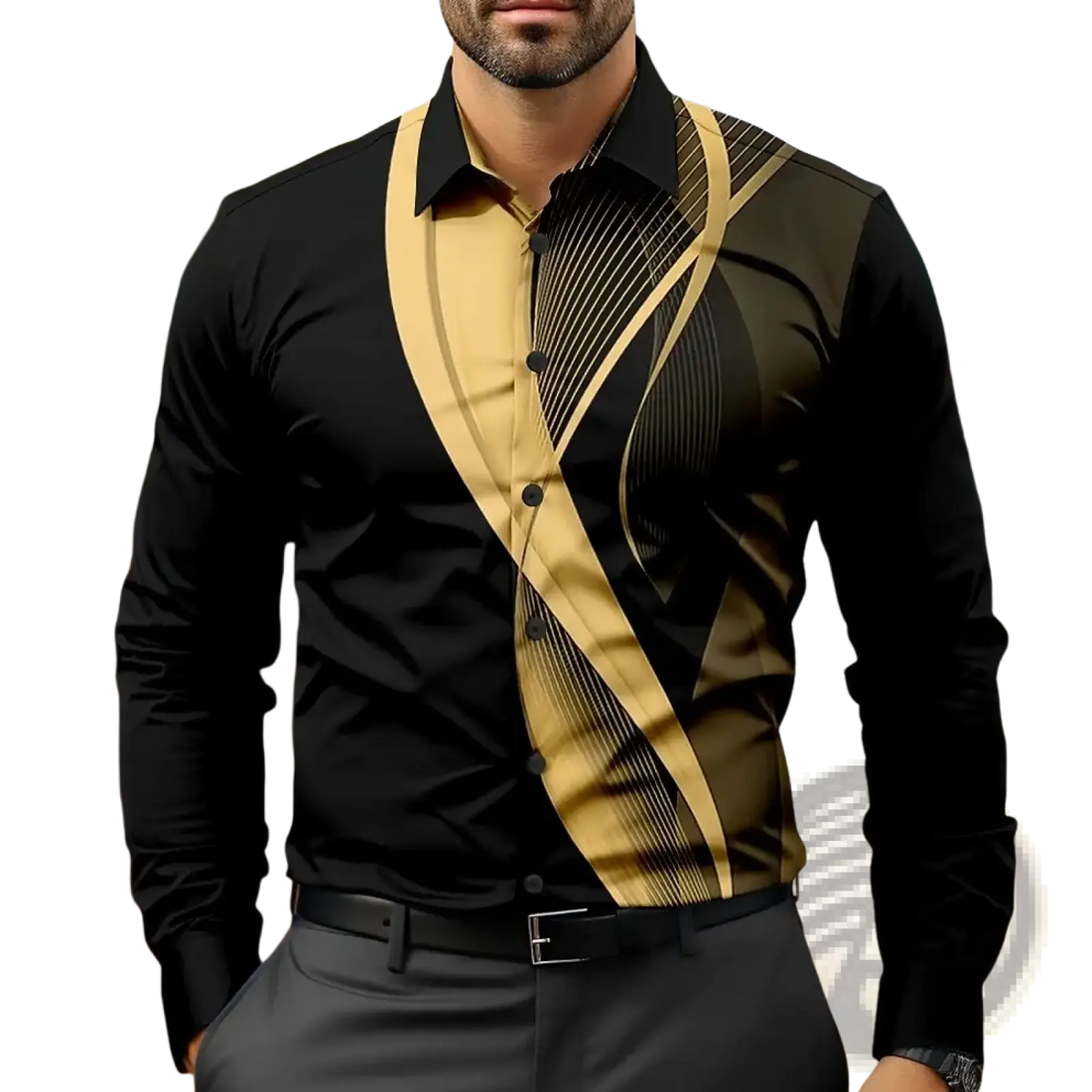 Men Striped Long Sleeve Casual Shirt