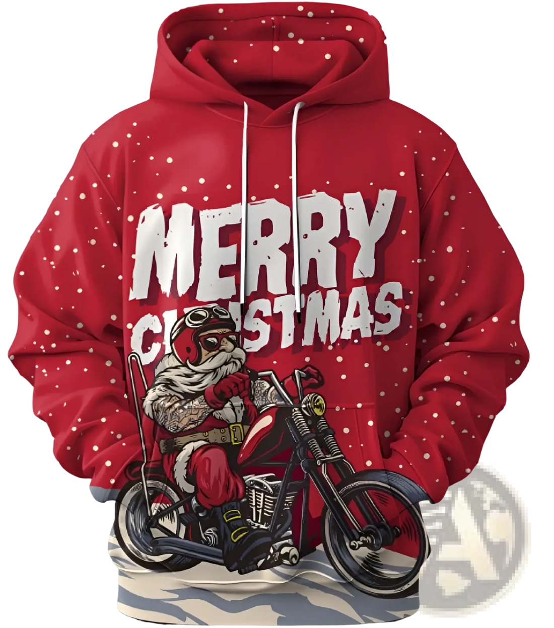 Men's 3d Printed Festive Santa and Reindeer Christmas Hoodie