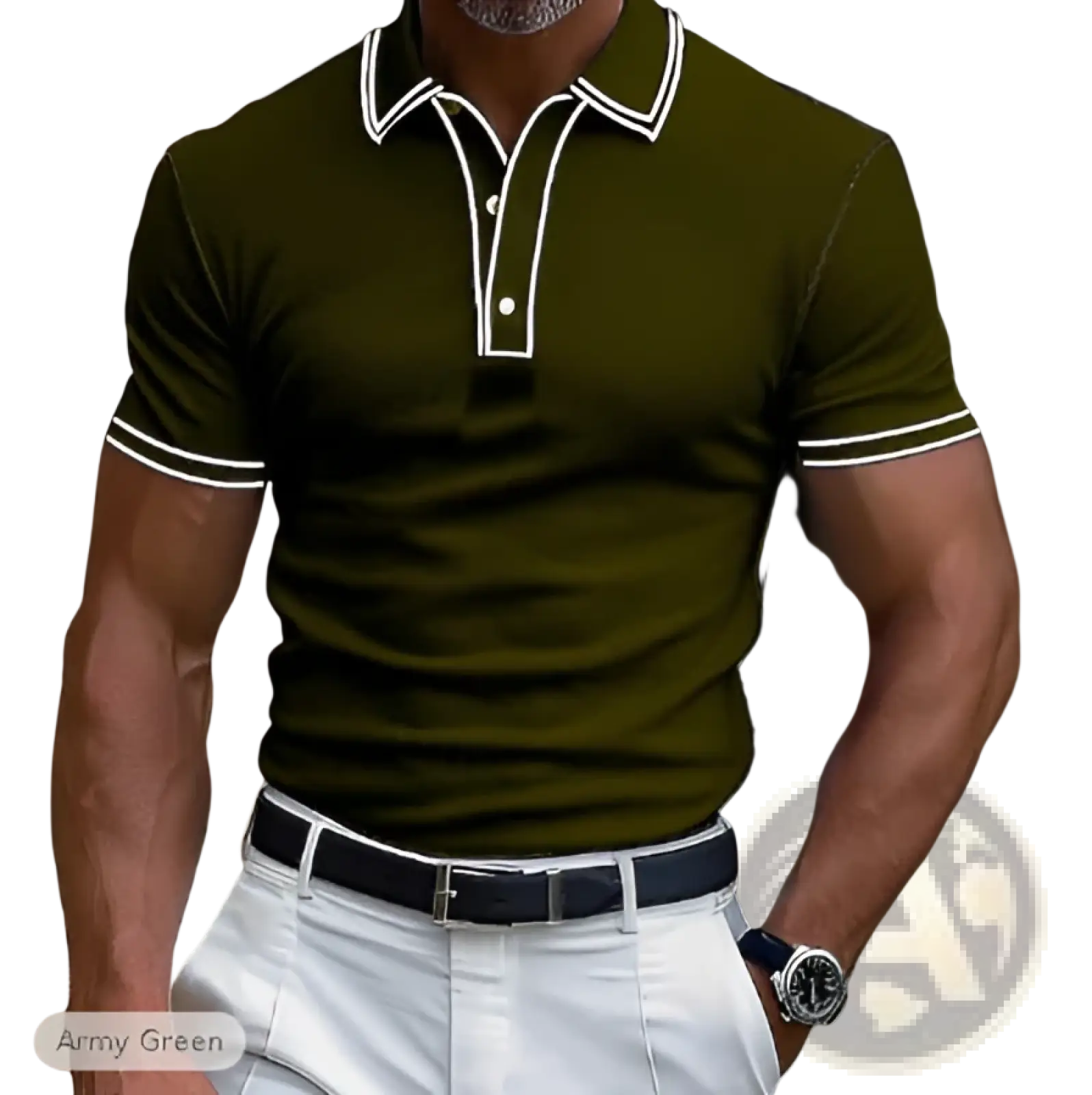 Men's Business Casual Modal Polo Shirt with Contrast Trim