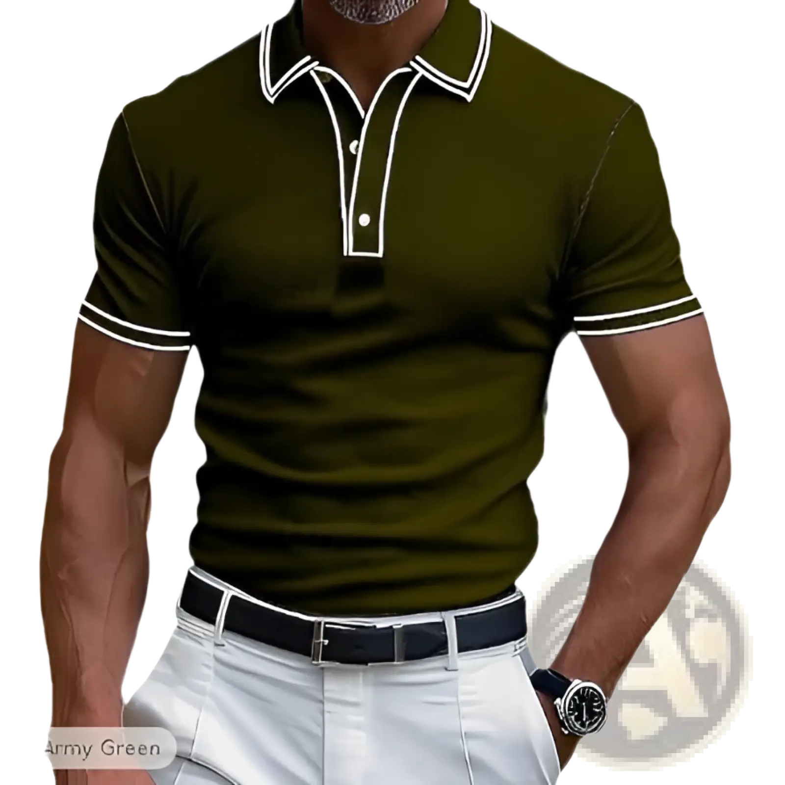 Men's Business Casual Modal Polo Shirt with Contrast Trim