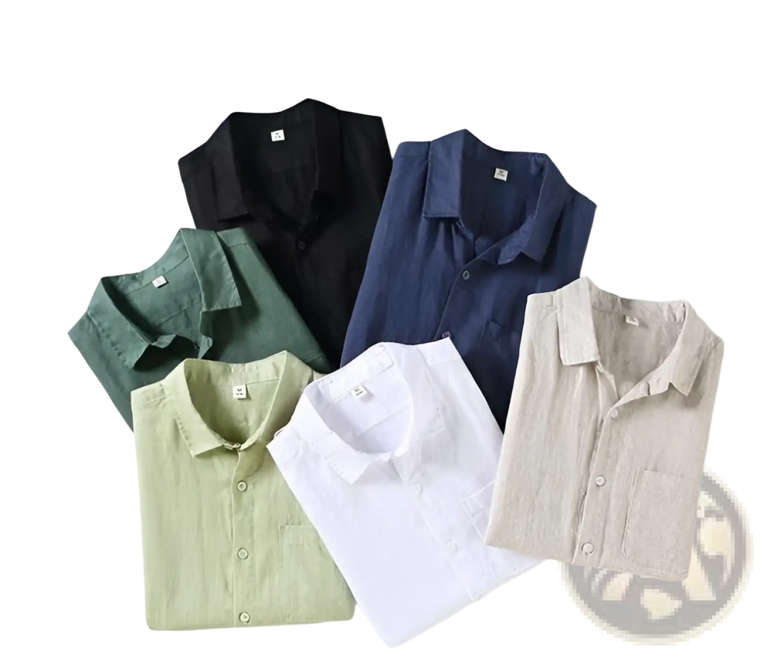 Men's Casual Short Sleeve Pure Linen Button Down Shirt