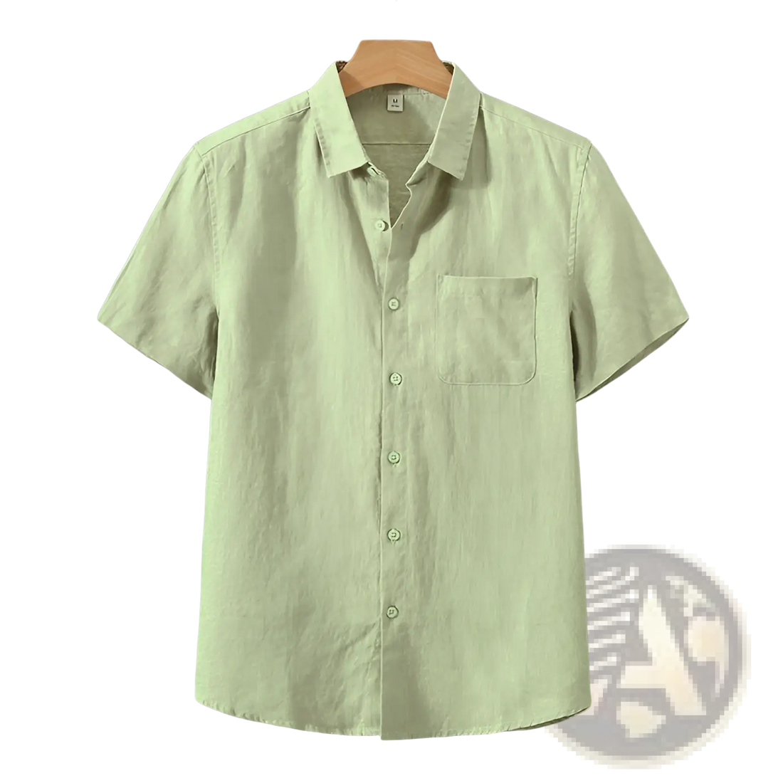 Men's Casual Short Sleeve Pure Linen Button Down Shirt