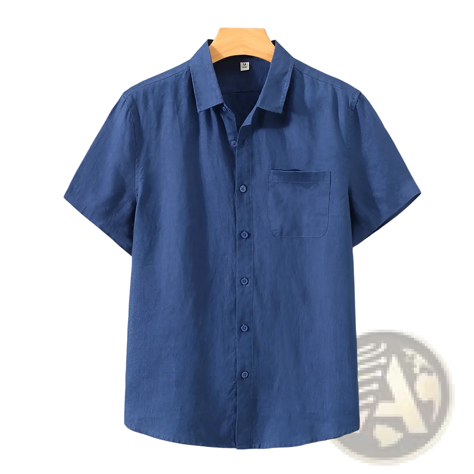 Men's Casual Short Sleeve Pure Linen Button Down Shirt