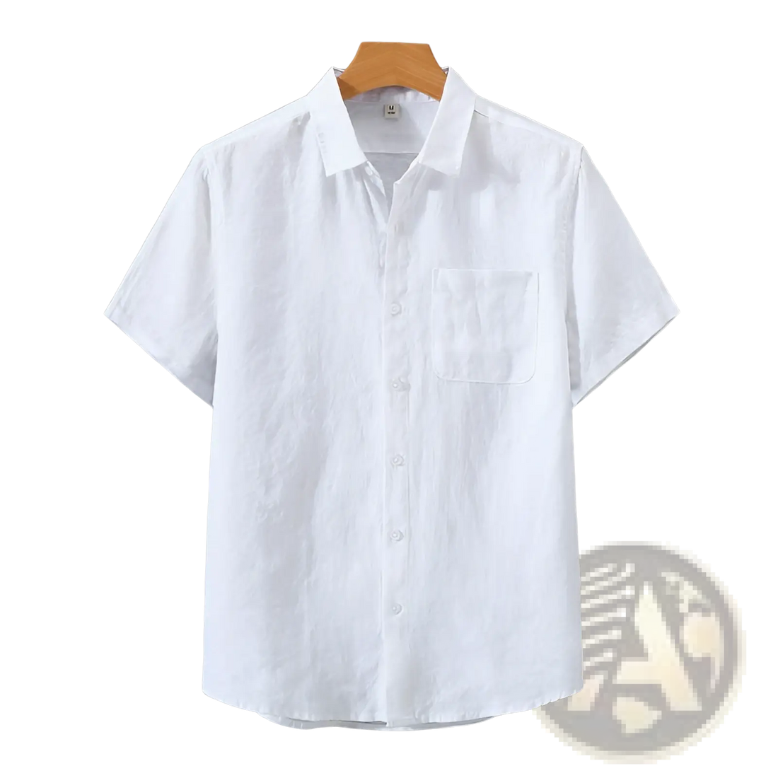 Men's Casual Short Sleeve Pure Linen Button Down Shirt