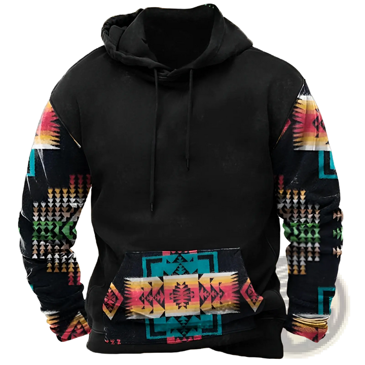Men's Geometric Tribal Print Streetwear Pullover Hoodie