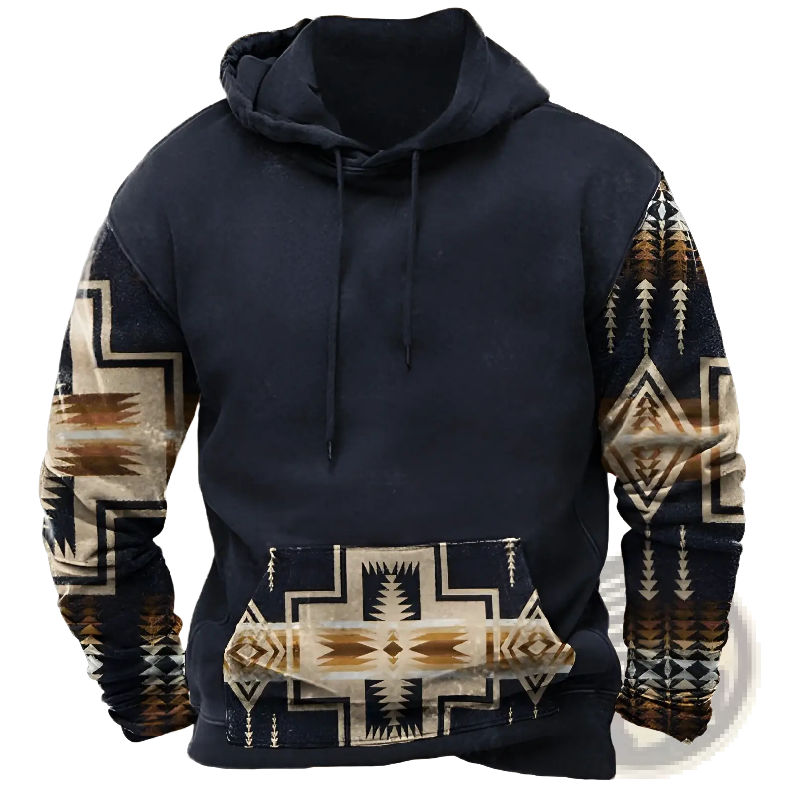 Men's Geometric Tribal Print Streetwear Pullover Hoodie