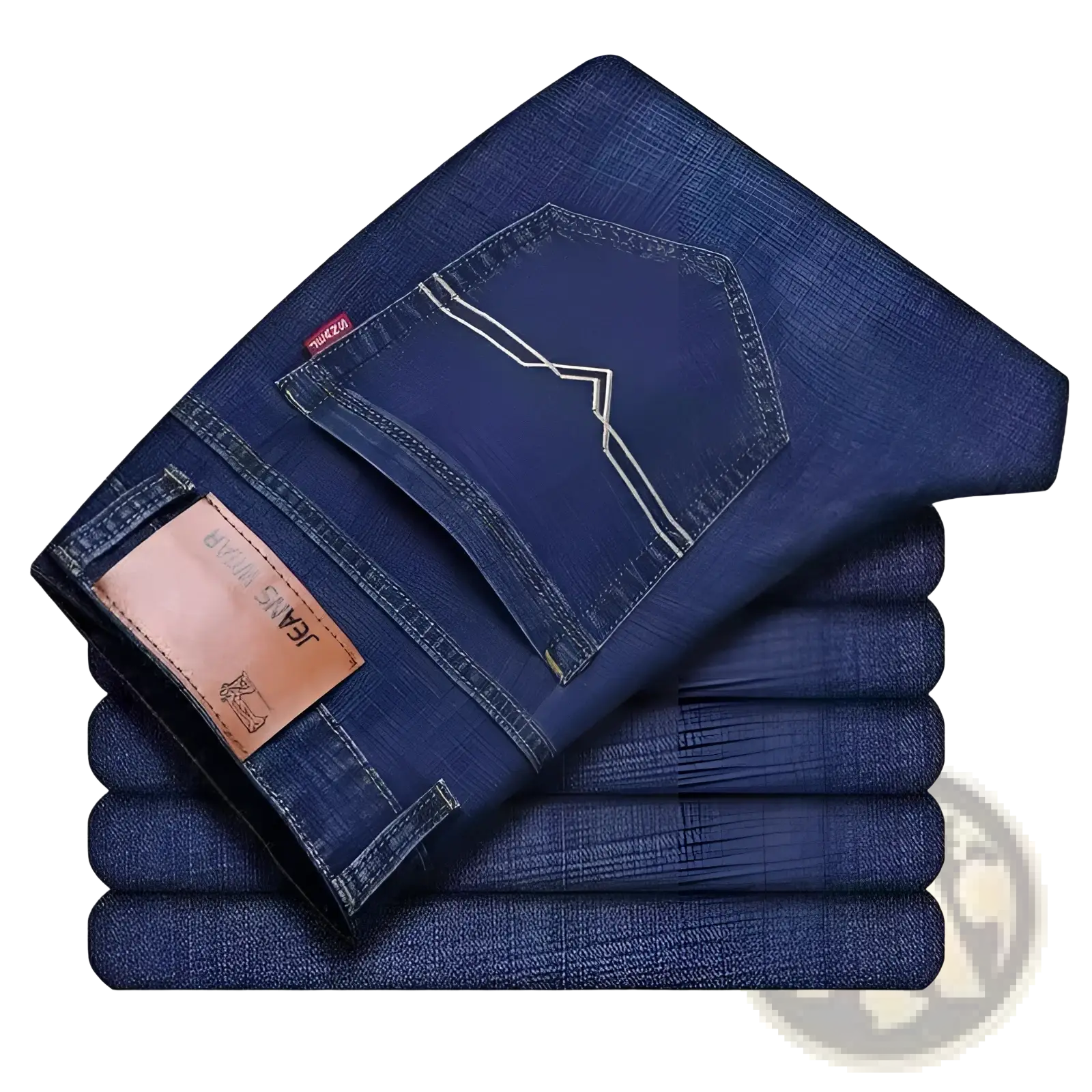 Men's High Waist Slim Fit Elastic Business Casual Jeans