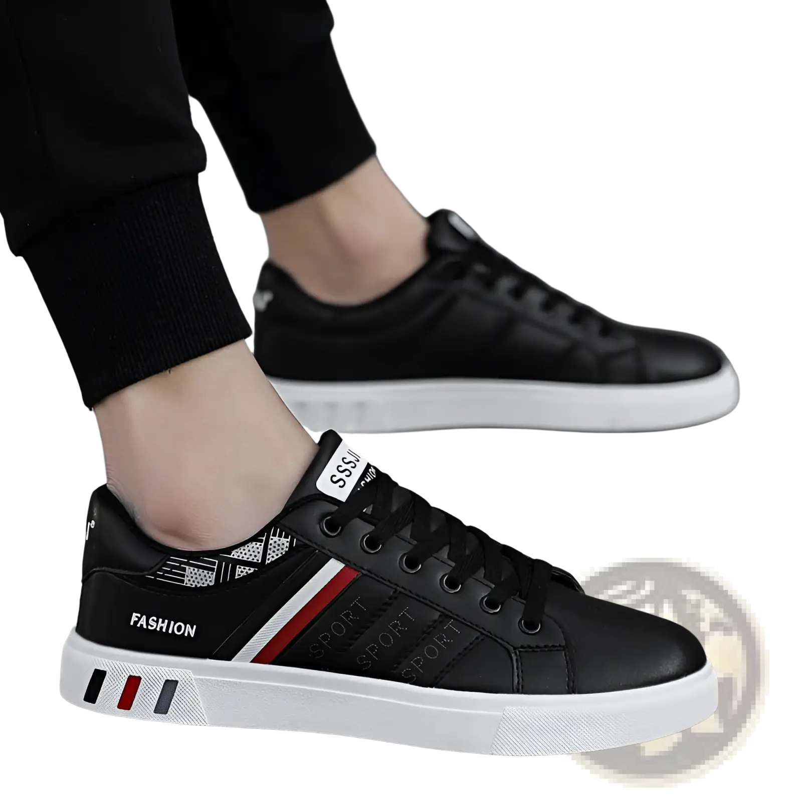Men's Leather Low Top Sport Fashion Sneakers