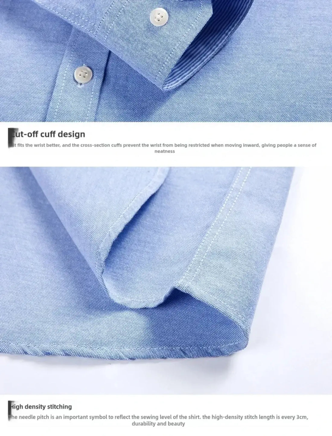 Mens Light Blue Oxford Shirt Casual Long Sleeve