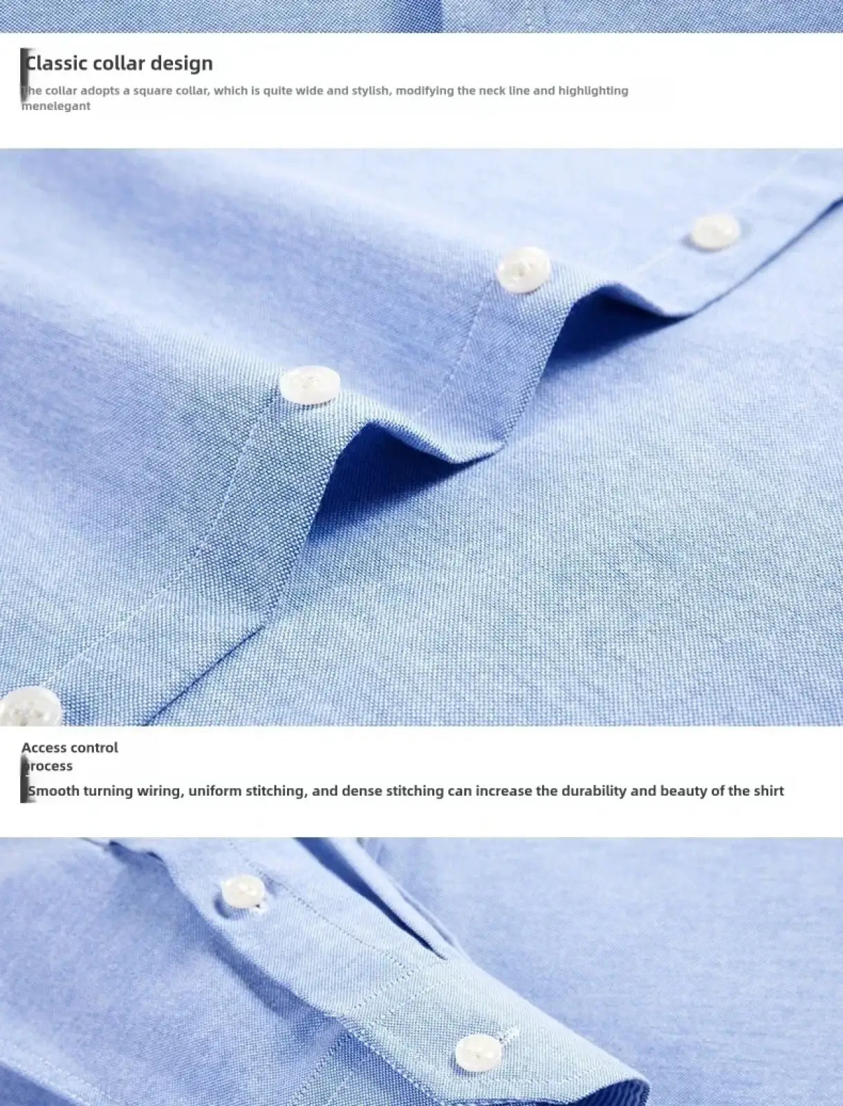 Mens Light Blue Oxford Shirt Casual Long Sleeve