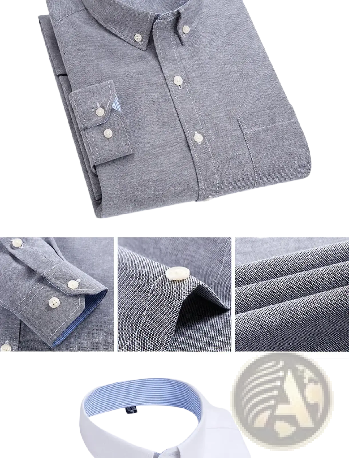 Mens Light Blue Oxford Shirt Casual Long Sleeve