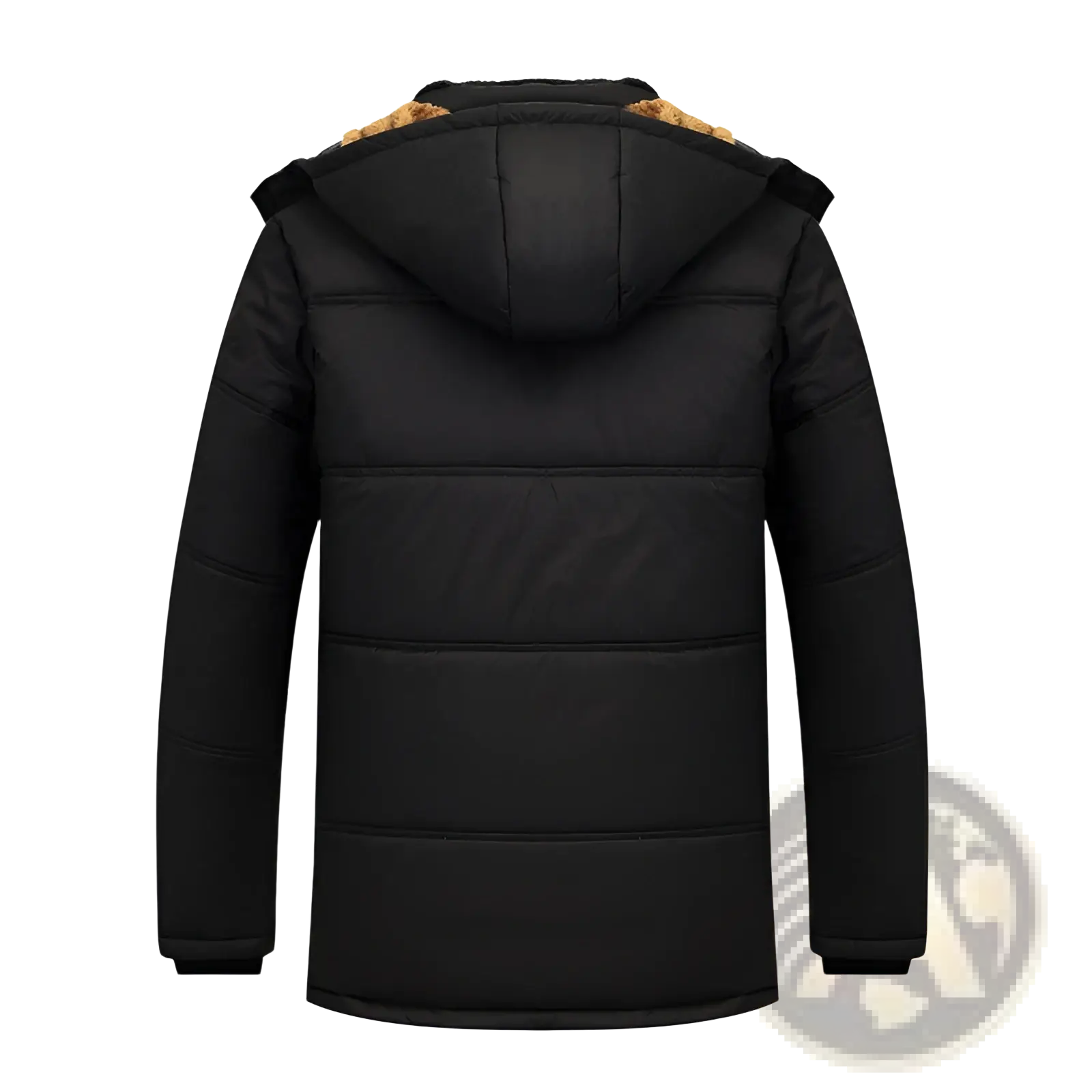 Men's Loose Hooded Quilted Puffer Jacket with Fleece Lining